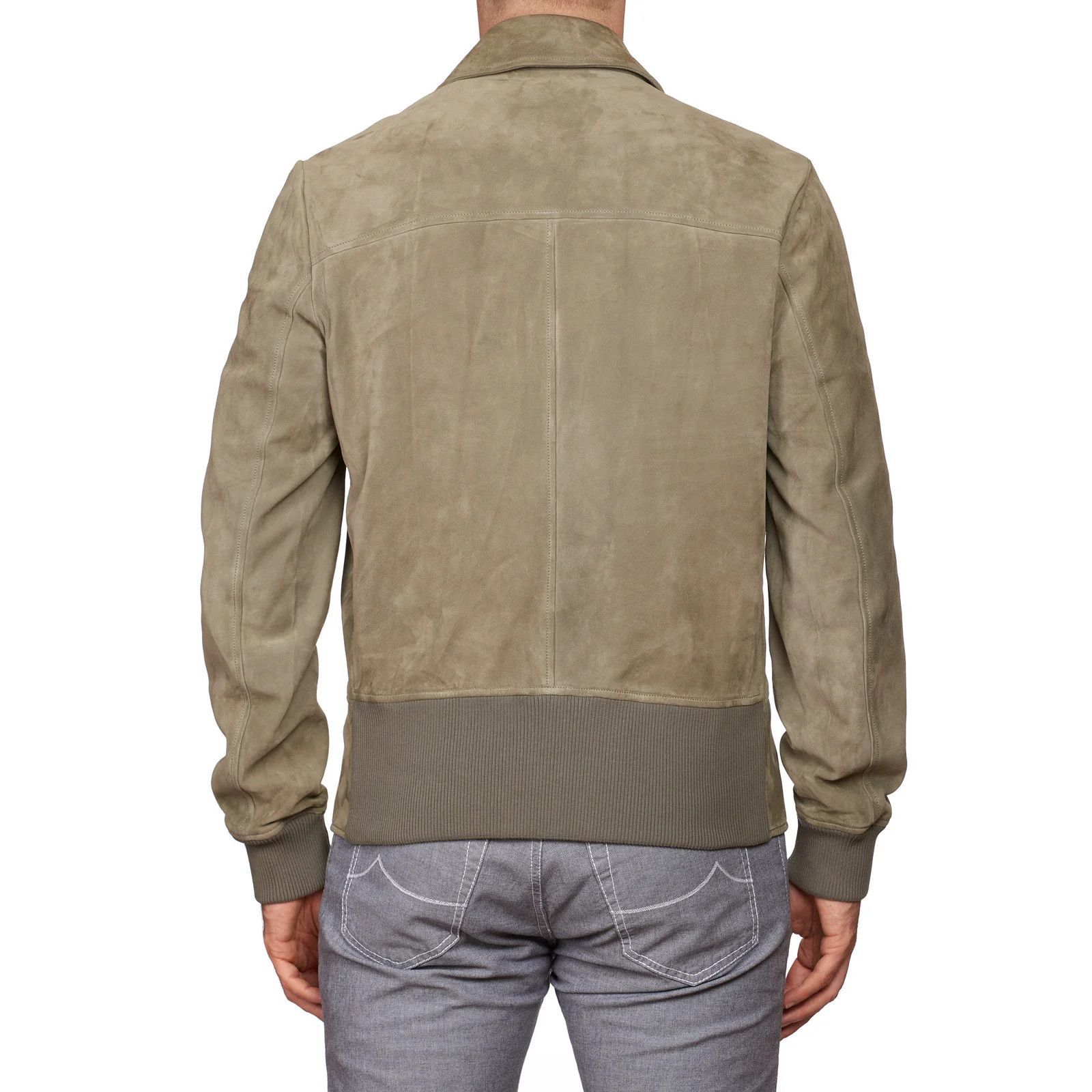 Bottega Veneta BOTTEGA VENETA Gray Suede Leather Flight Bomber Jacket Size US M / EU 48-50 / 2 - 4 Thumbnail