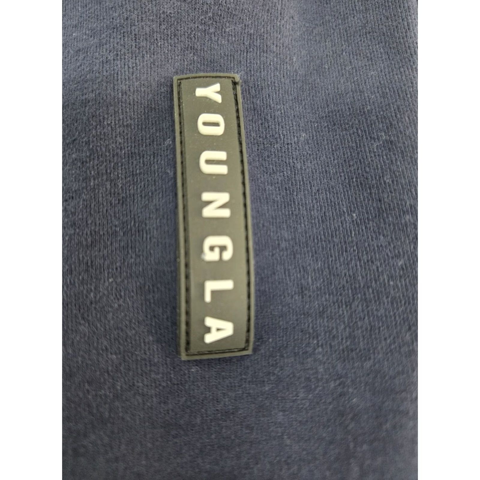 YoungLA Young LA Mens Blue Sweatpants Zip Pocket Zip Ankle Logo Drawstring Large Size US 33 - 5 Thumbnail