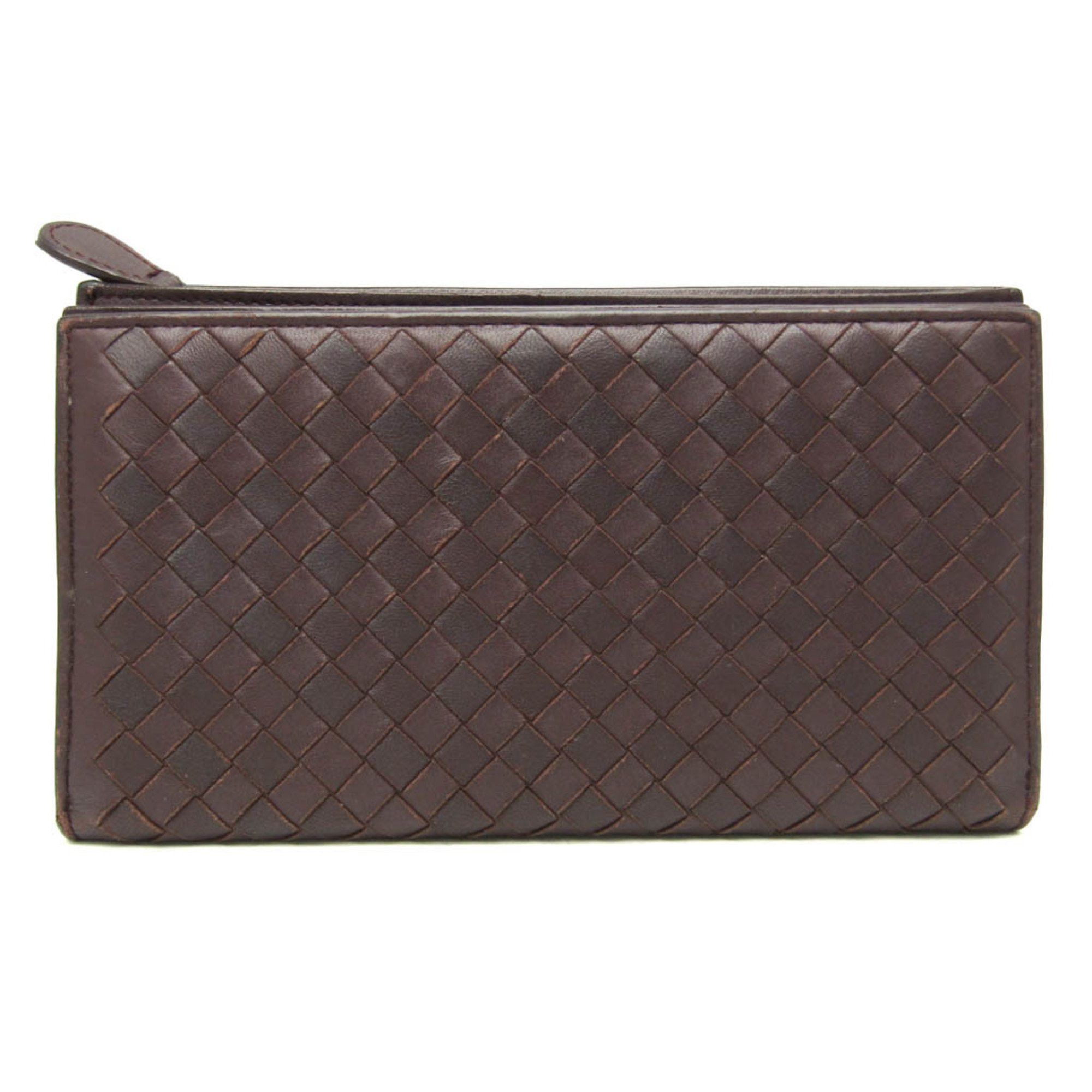 Bottega Veneta Bottega Veneta Intrecciato Men's Leather Long Wallet (bi-fold) Dark Purple Size ONE SIZE - 1 Thumbnail