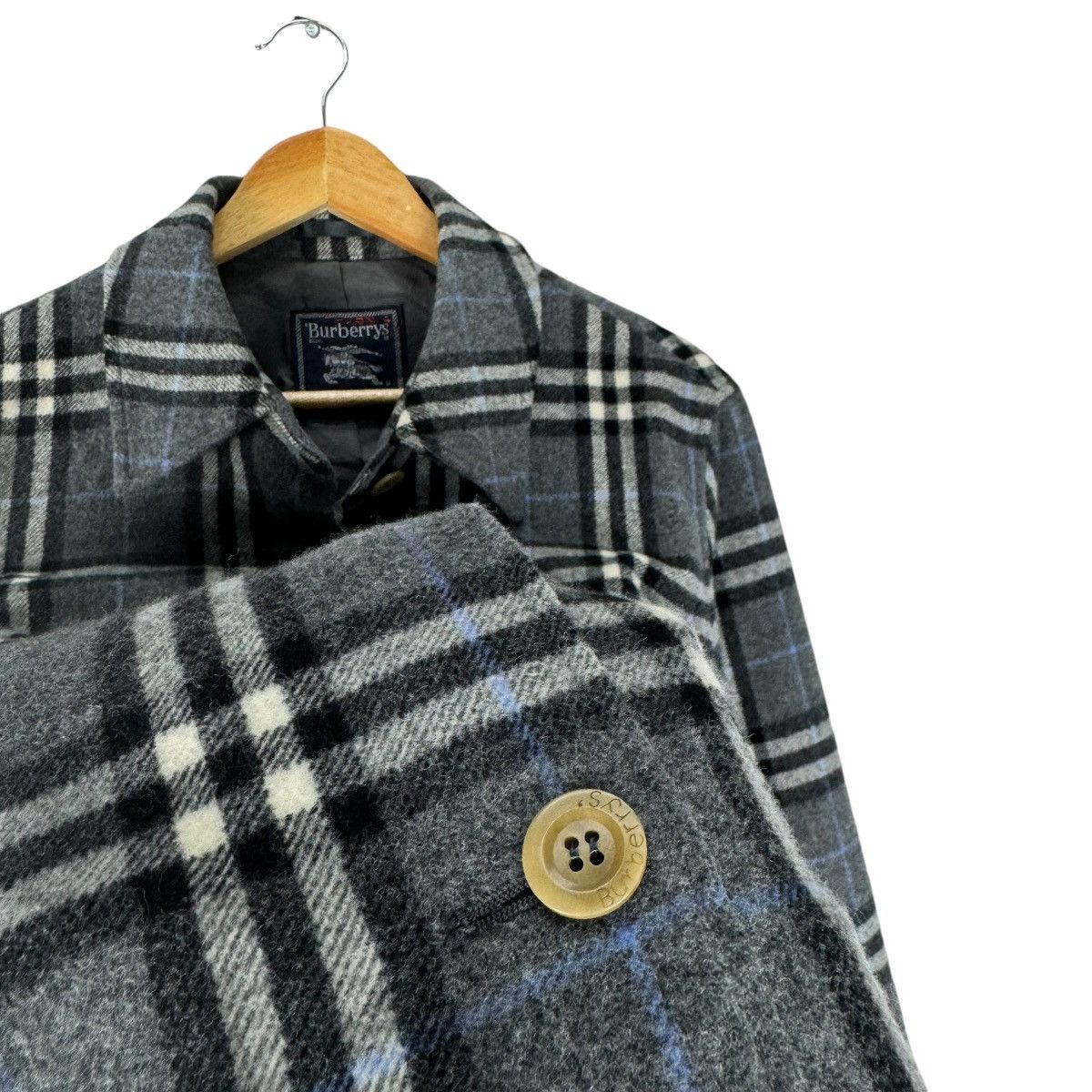 Burberry × Burberry Prorsum × Vintage ☀️BURBERRYS WOOL NOVA CHECK BUTTON JACKET Size M / US 6-8 / IT 42-44 - 9 Thumbnail