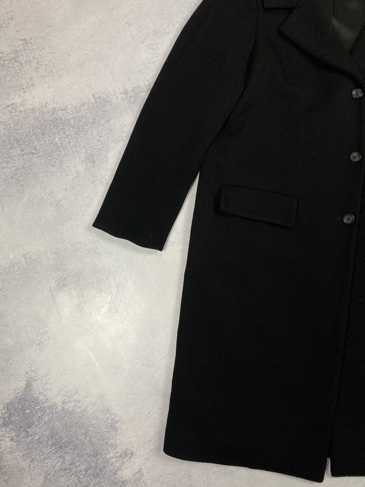 Prada Prada Button Front Collared Long Black Wool Coat Womens Size M / US 6-8 / IT 42-44 - 6 Thumbnail