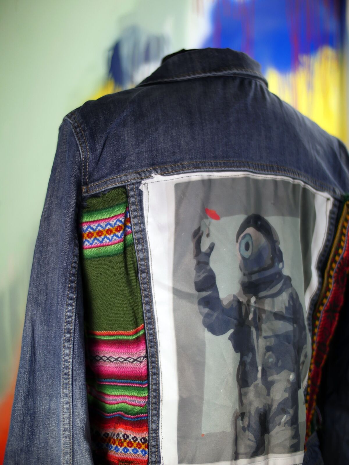 Merona Astronaut Peruvian Denim Jacket with Bolivian Fabric Size M / US 6-8 / IT 42-44 - 2 Thumbnail