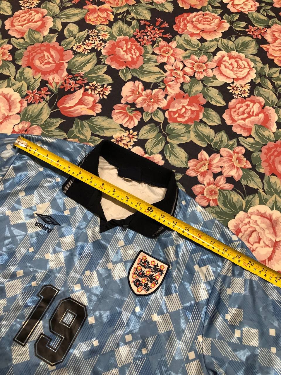 Umbro Vintage Jerseys blue print Umbro England Polo T-shirt Y2K Size US XL / EU 56 / 4 - 14 Thumbnail