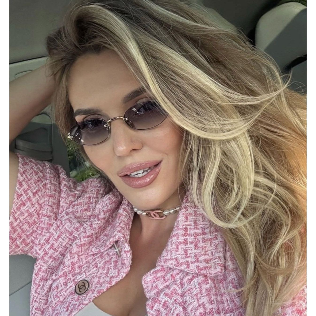 Miu Miu NEW Miu Miu MU A54S Rimless Sunglasses in Gold Grey $578 Size ONE SIZE - 3 Thumbnail