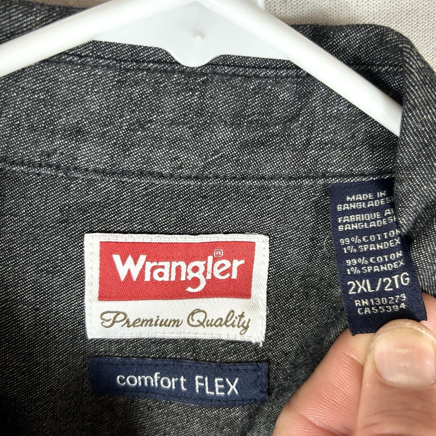 Wrangler Wrangler Shirt Button-Up 2XL Gray Long Sleeve Heavyweight Casual Mens Victory Western Modern Comfort Flex Button Up Shirt 2XL Gray Size US XXL / EU 58 / 5 - 3 Thumbnail