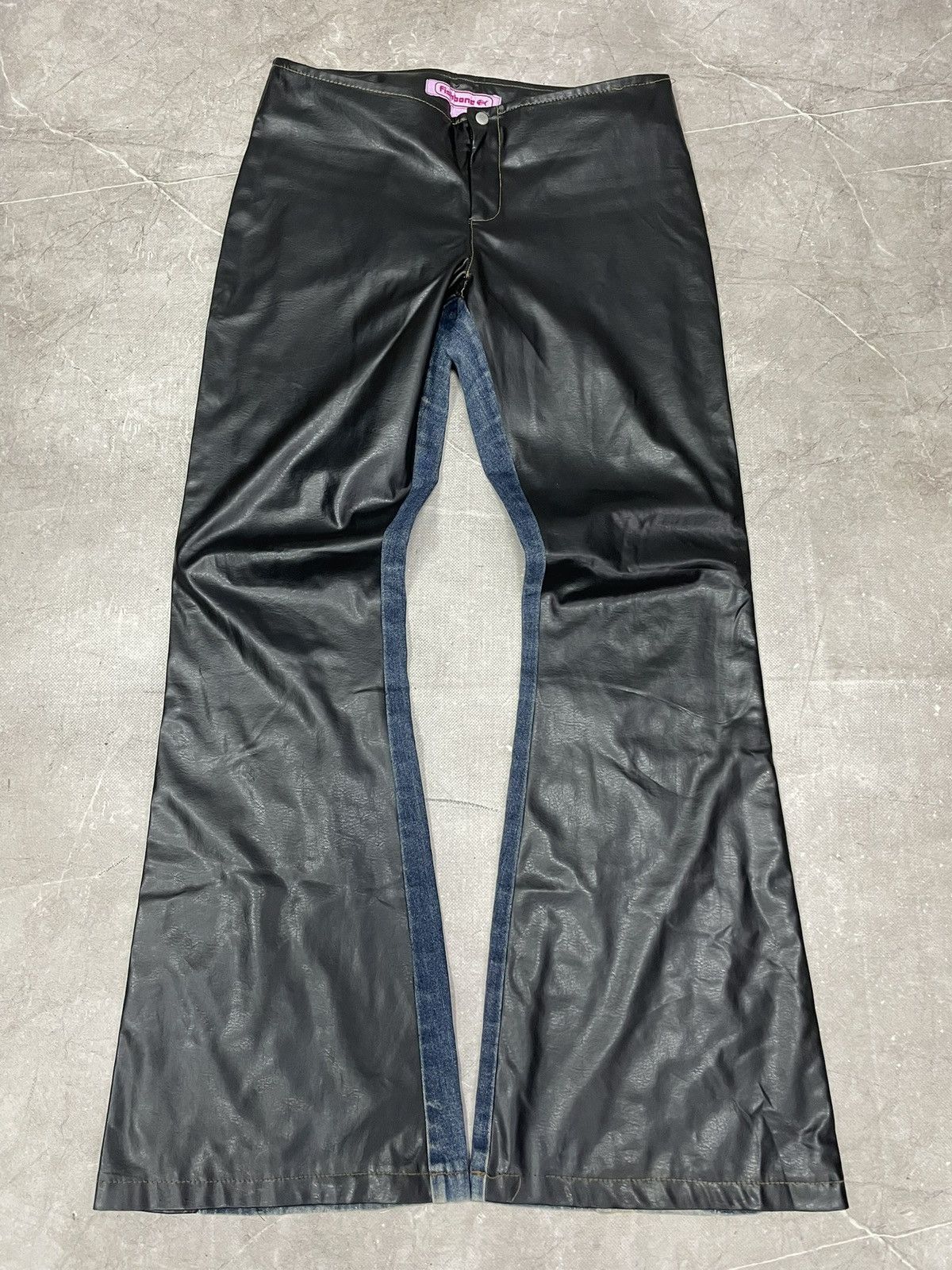 Tornado Mart Totnado mart style faux leather flared jeans pants 2000s Size US 30 / EU 46 - 3 Thumbnail