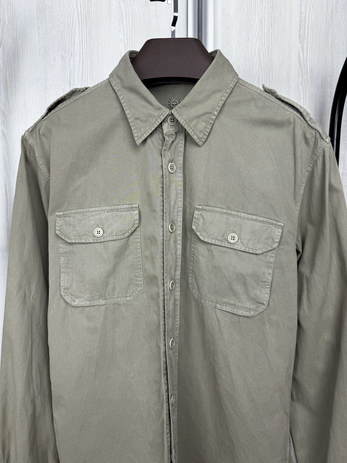 Belstaff Belstaff Mens Officer Shirt Sage Green Size US L / EU 52-54 / 3 - 3 Thumbnail