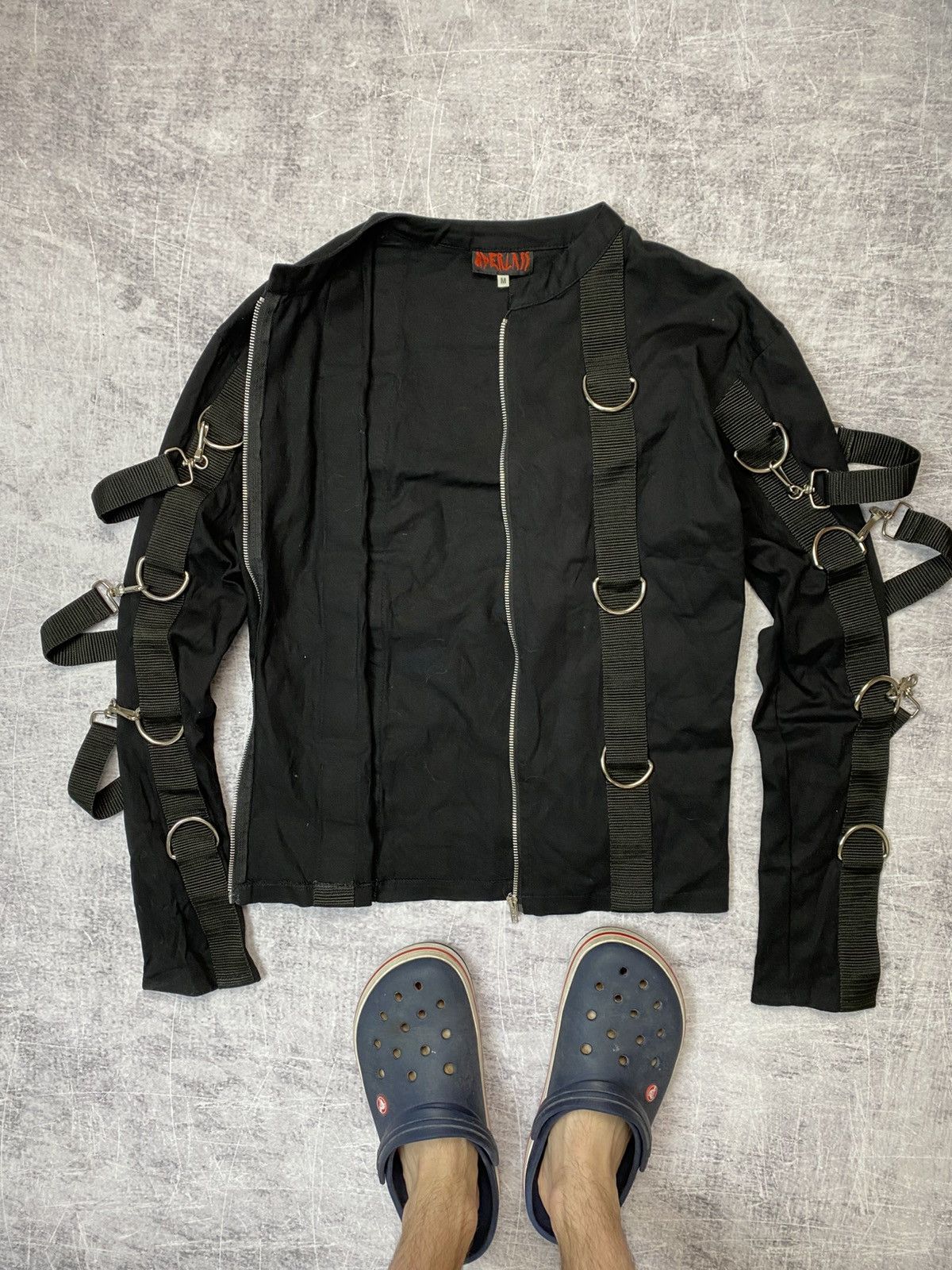 Japanese Brand Vintage Aderlass Metal Bondage Jacket Denim Gothic Size US M / EU 48-50 / 2 - 2 Thumbnail
