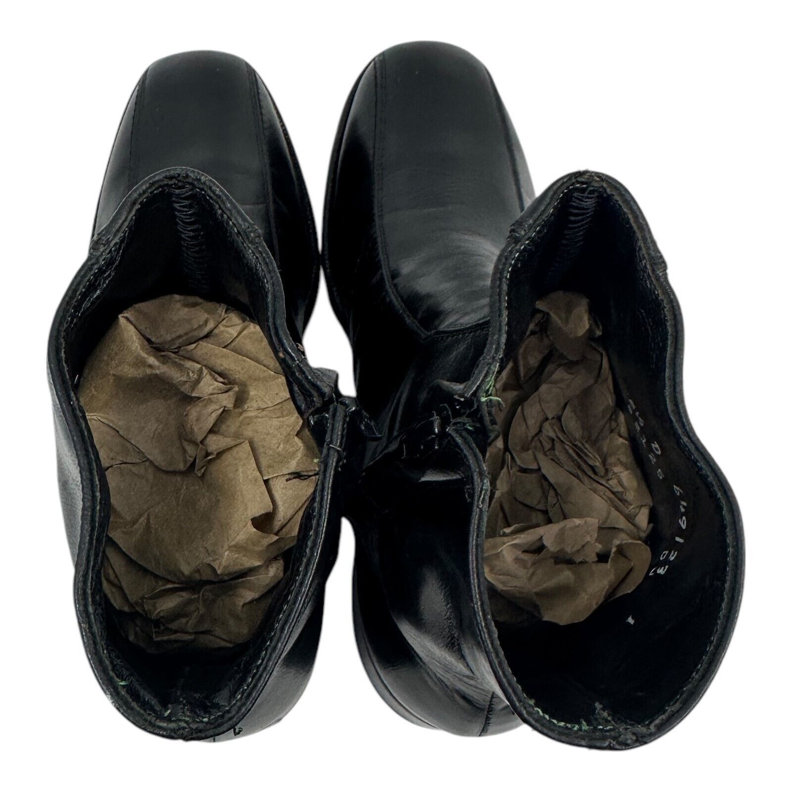 Florsheim Florsheim Mens Black Leather Round Toe Side Zip Size 5.5 D Size US 5.5 / EU 38 - 13 Thumbnail