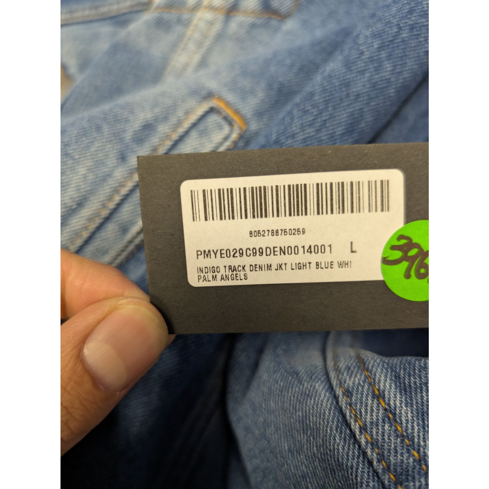 Palm Angels o1rshd1 Indigo Track Denim Jacket in Light Blue / White Size US L / EU 52-54 / 3 - 22 Thumbnail
