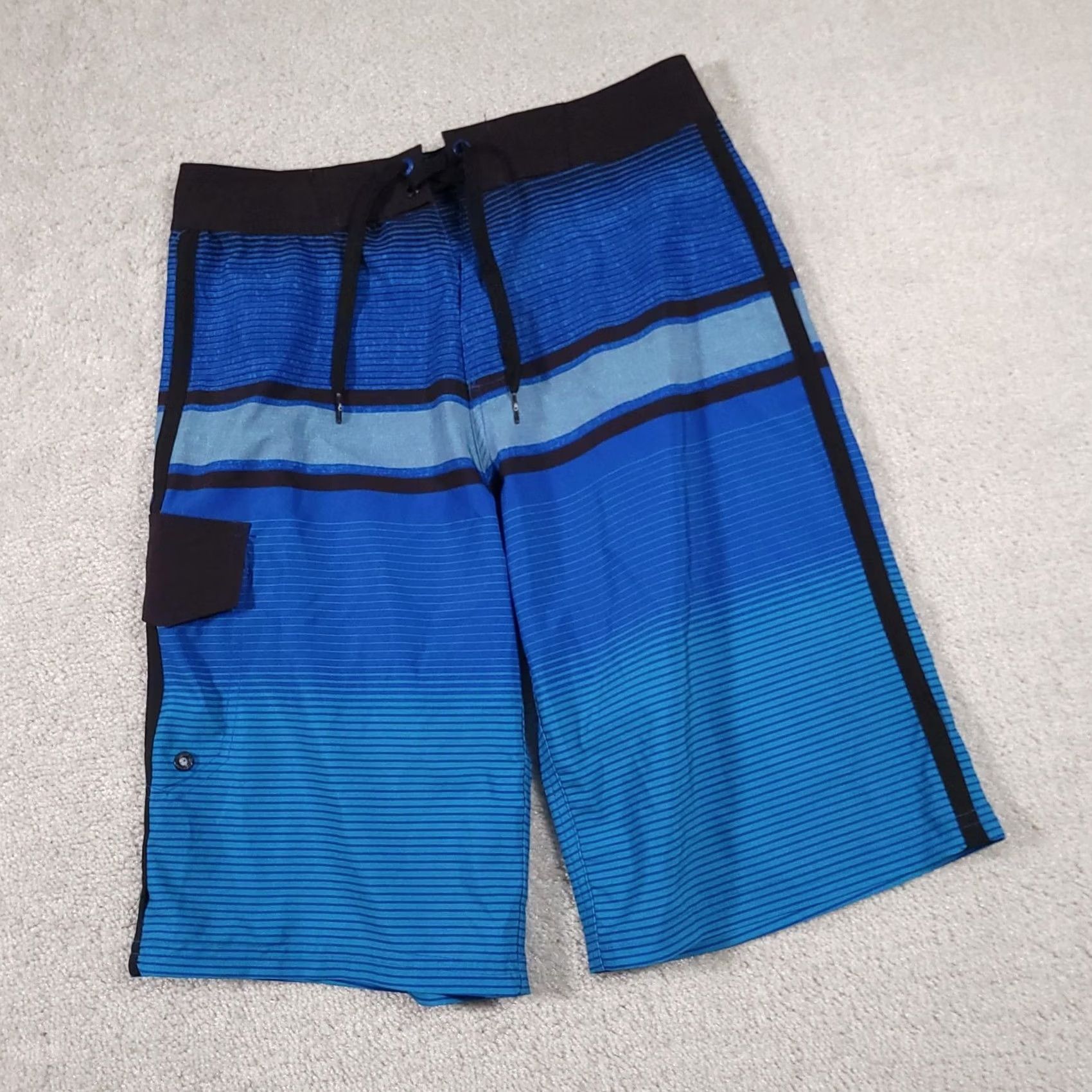 Vintage OP Flex 4-Way Stretch Board Shorts Swim Trunks Mens Size 28 Blue Stripe Size US 28 / EU 44 - 2 Thumbnail