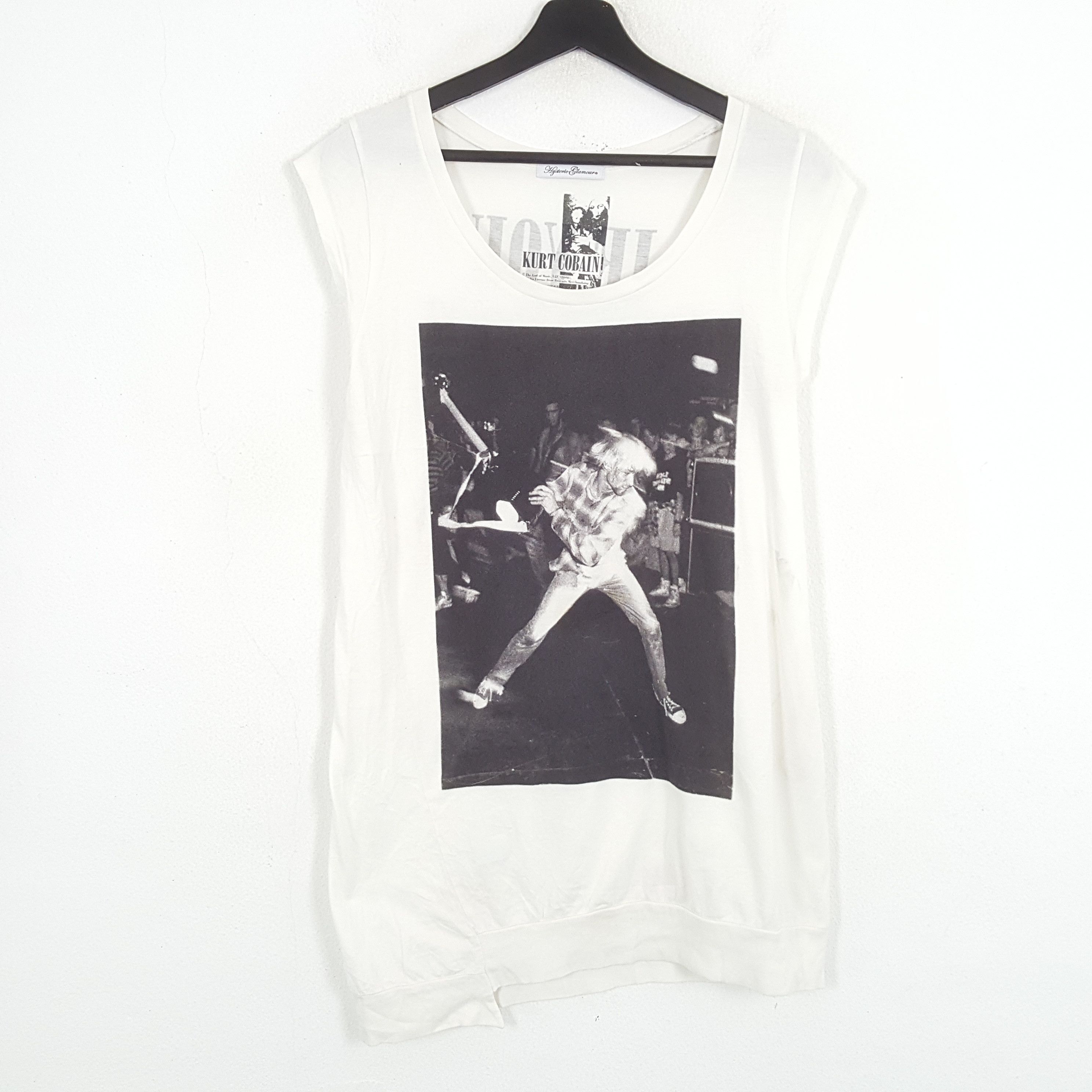 HYSTERIC GLAMOUR Kurt Cobain Short Sleeve T-Shirt Black Size