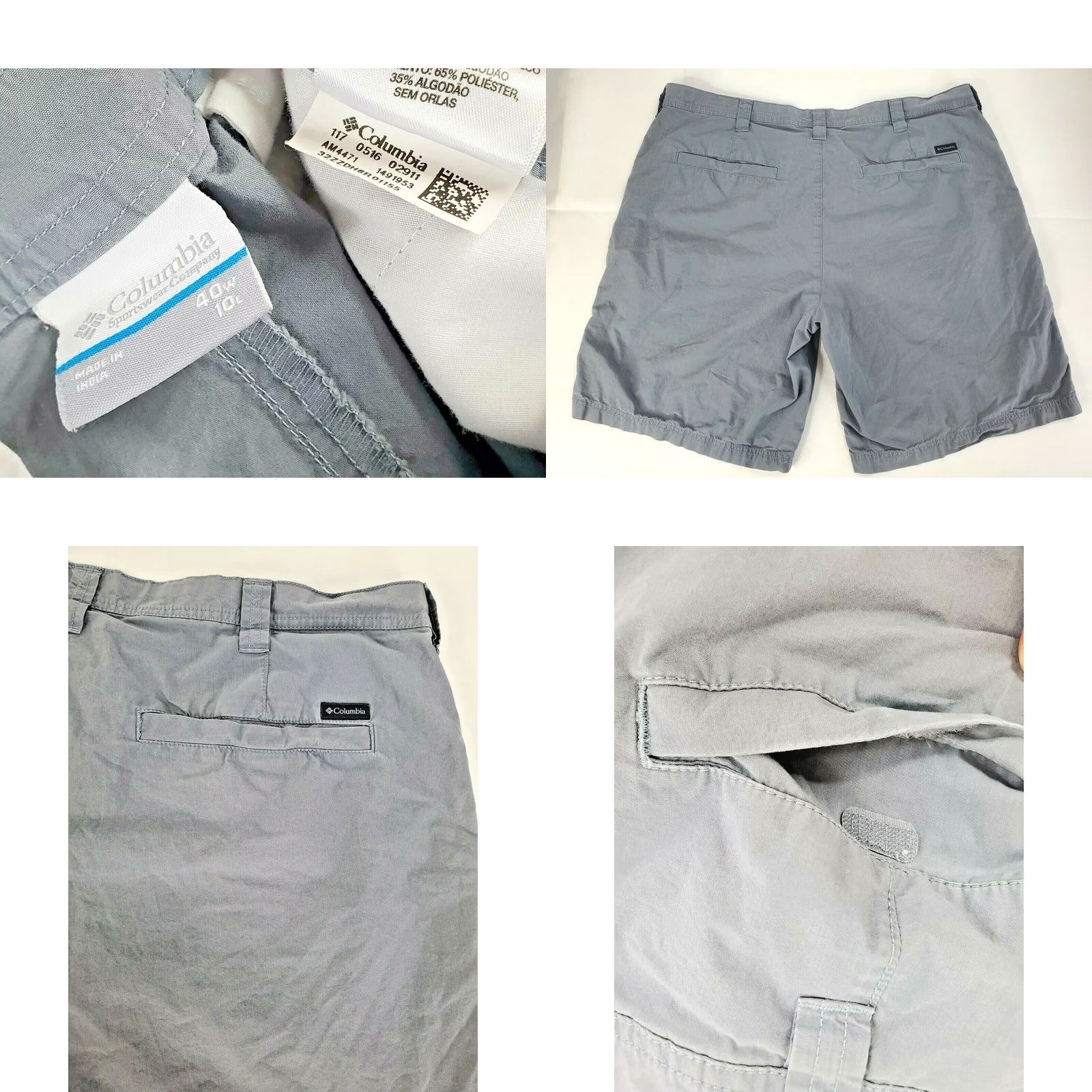 Vintage Columbia Chino Golf Shorts Men 40 (9" Inseam) Gray Pockets Outdoor Casual Muscled Regular (XXL) Size US 40 / EU 56 - 8 Thumbnail