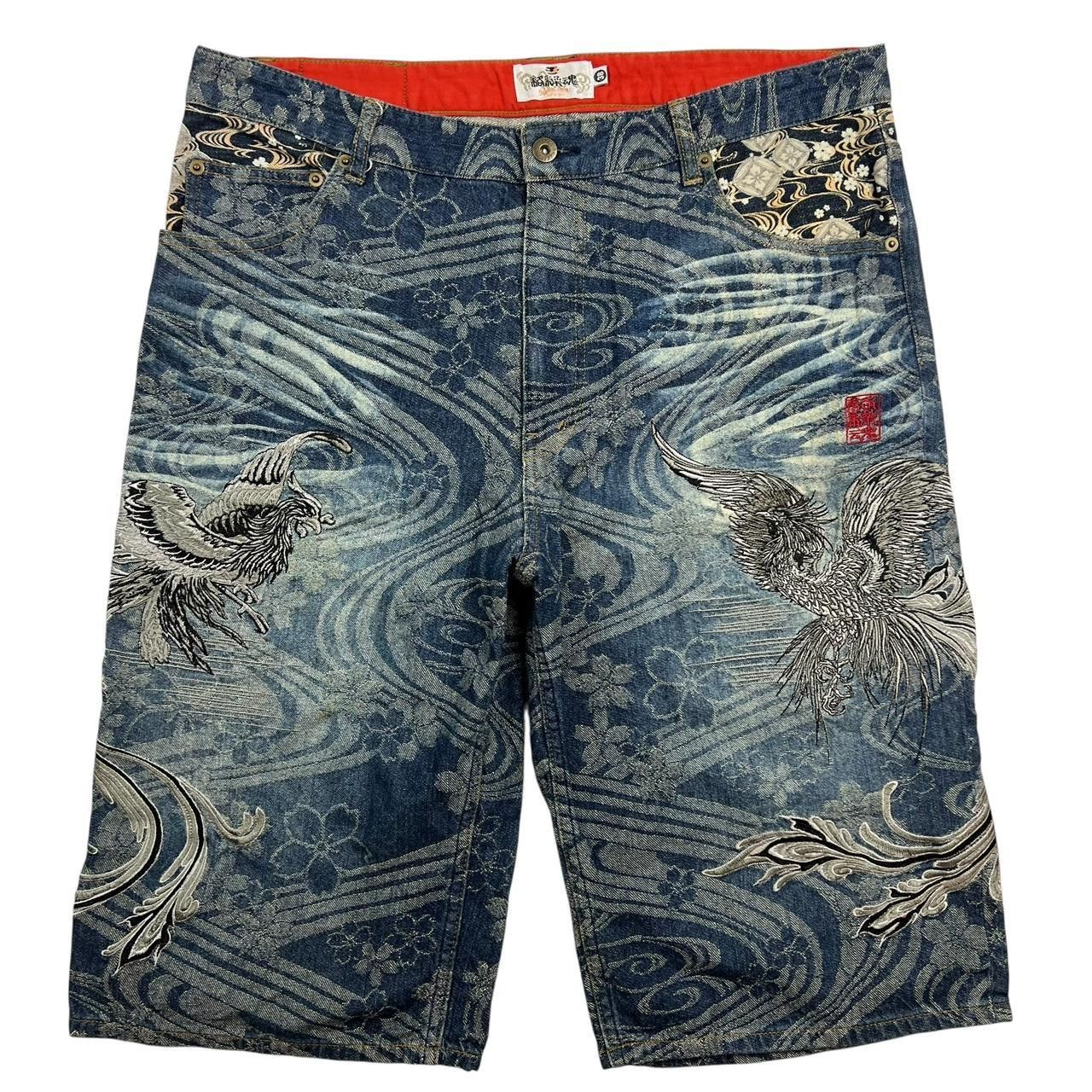 Karakuri Tamashii Karakuri Tamashii Embroidered Phoenix Shorts - Waist: 38” Size US 38 / EU 54 - 1 Thumbnail