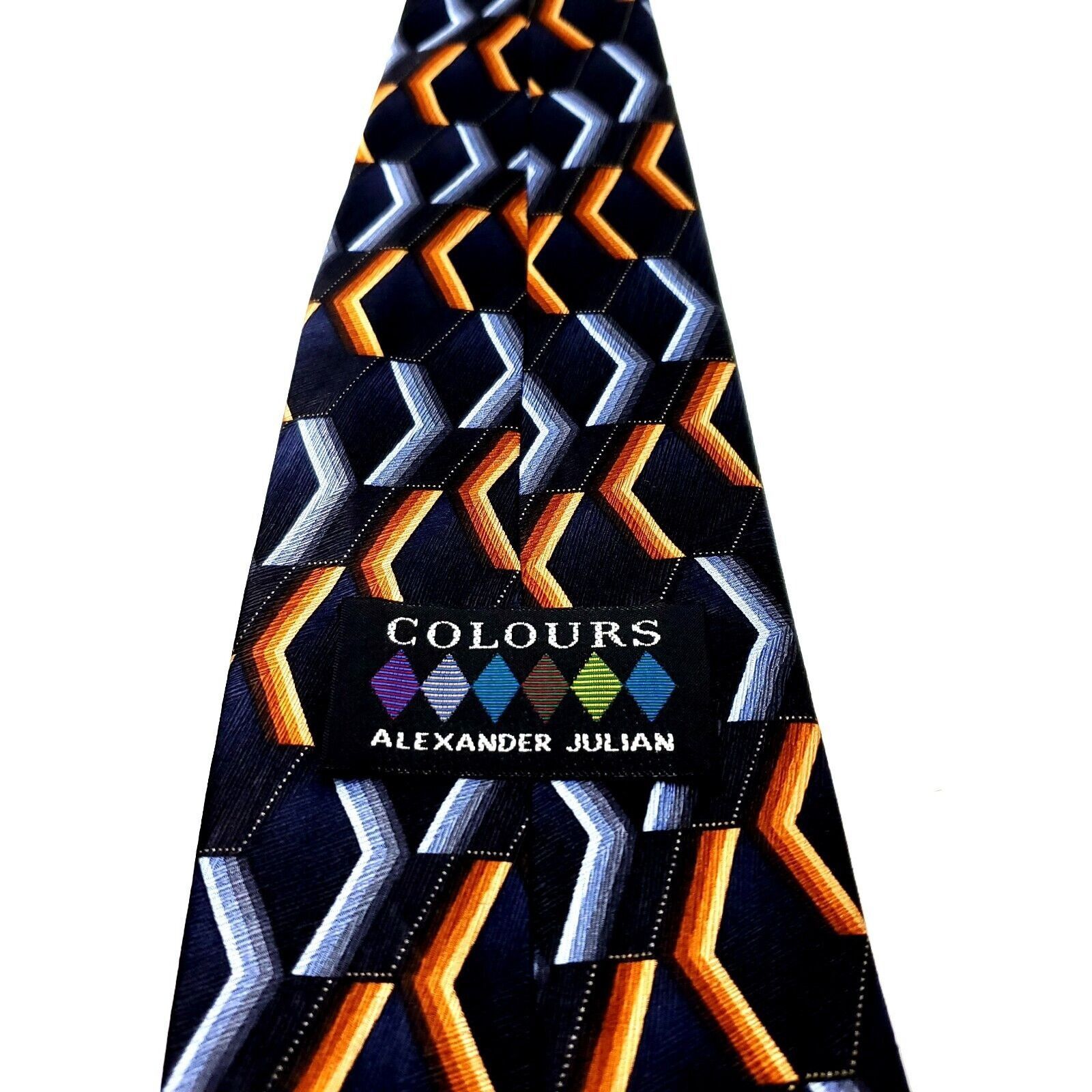 Alexander Julian Alexander Julian Colours Silk Tie Black Geometric Print Size ONE SIZE - 3 Thumbnail