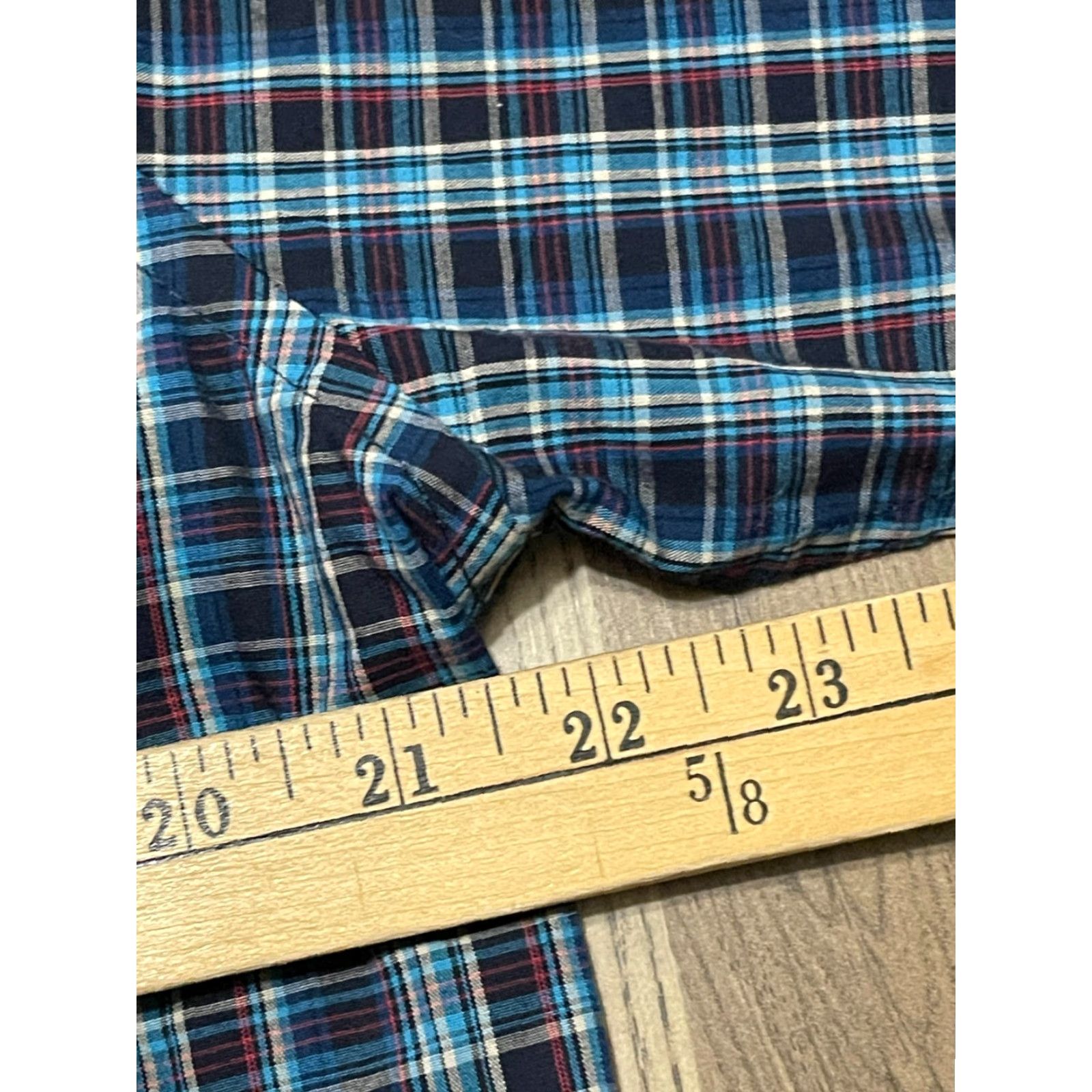Van Heusen Van Heusen Shirt Men L Blue Plaid Button Up Vintage No Size US L / EU 52-54 / 3 - 5 Thumbnail