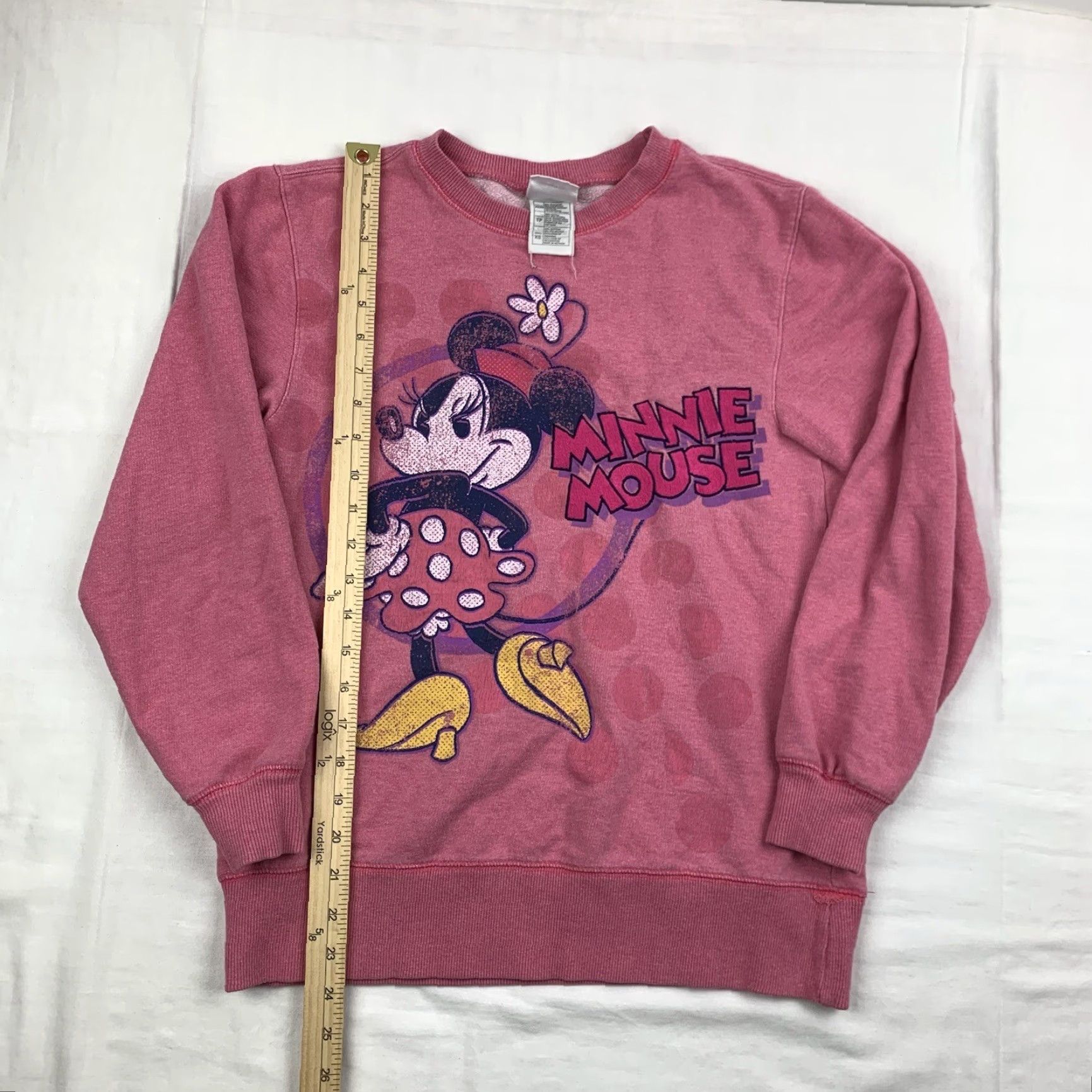 Disney Minnie Mouse Sweatshirt Disney All Over Print Womens XS Pink Crewneck Pullover Cartoon Size XS / US 0-2 / IT 36-38 - 4 Thumbnail