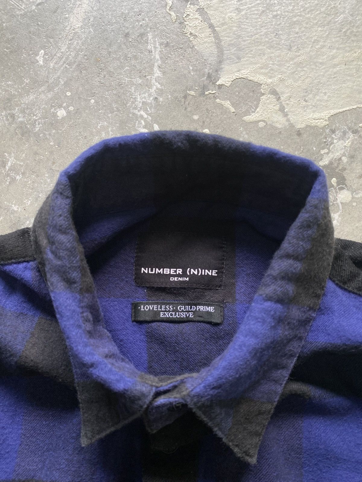 Number (N)ine Number Nine Blue Black Check Musical Flannel Shirt Size US L / EU 52-54 / 3 - 8 Thumbnail