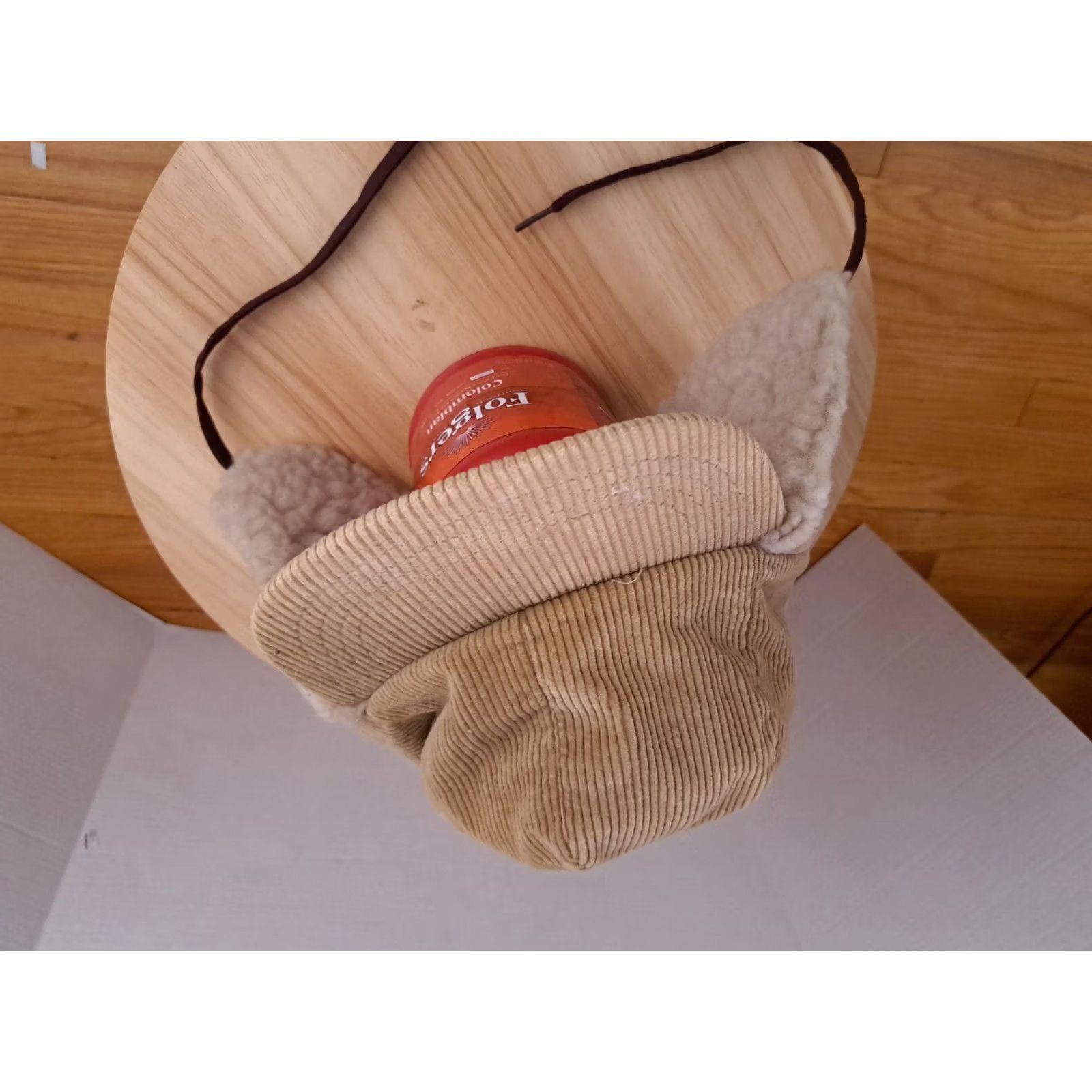 Vintage VINTAGE USA Brown Corduroy Insulated Hat with Ear Flaps Small Men United States Corduroy Baseball Cap CAT Pattern: Solid Size ONE SIZE - 4 Thumbnail