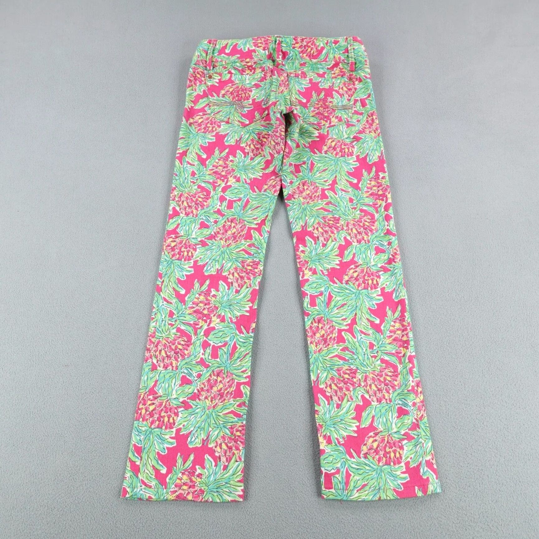 Lilly Pulitzer VINTAGE Lilly Pulitzer Women’s Jeans Size 0 Mid Rise Straight Leg Floral Denim Pink 90s Women's Pants Size 28" / US 6 / IT 42 - 4 Thumbnail