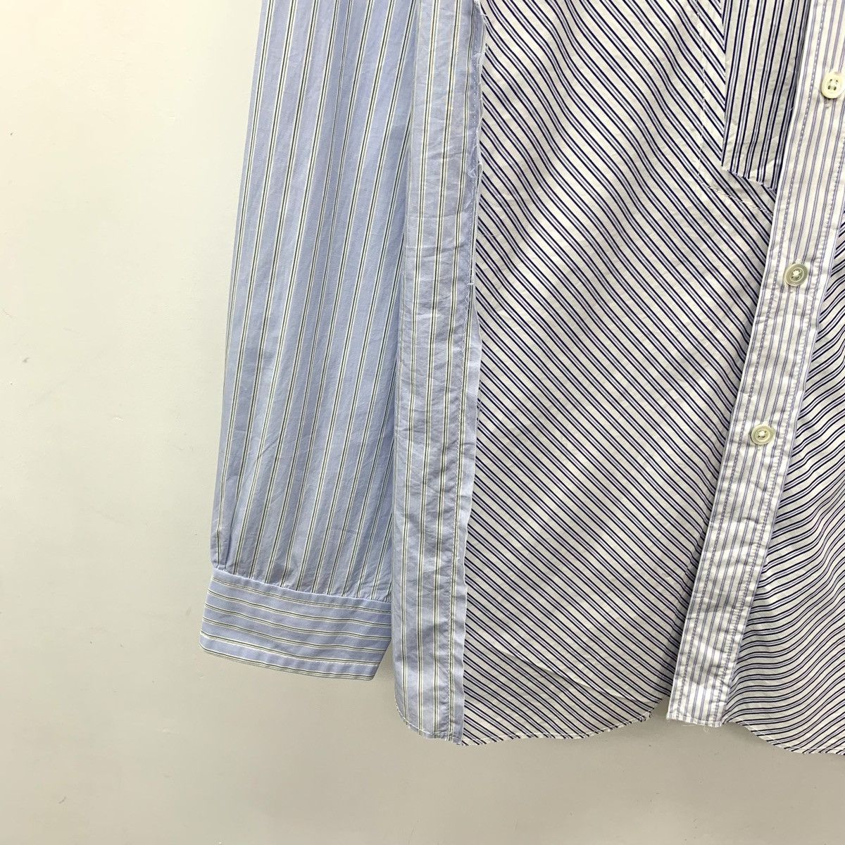 Maison Margiela Maison Margiela Light Blue Striped Long Sleeve Shirt K26WX Size US S / EU 44-46 / 1 - 4 Thumbnail