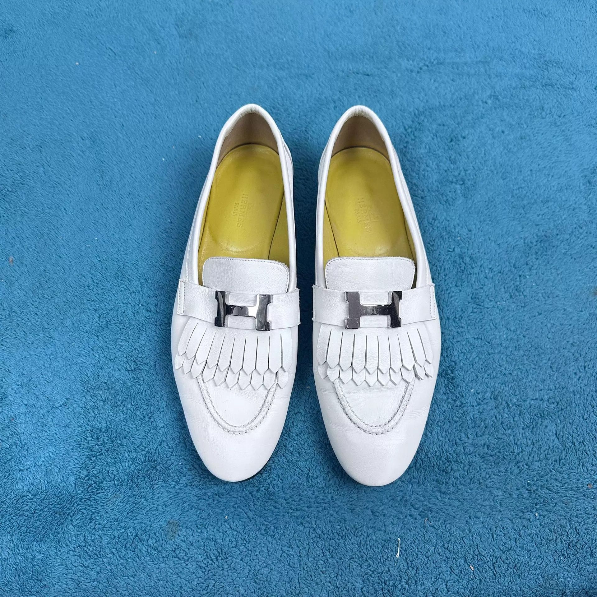 Hermes Hermès Royal Calfskin Loafer White 37 Size US 6.5 / IT 36.5 - 1 Thumbnail
