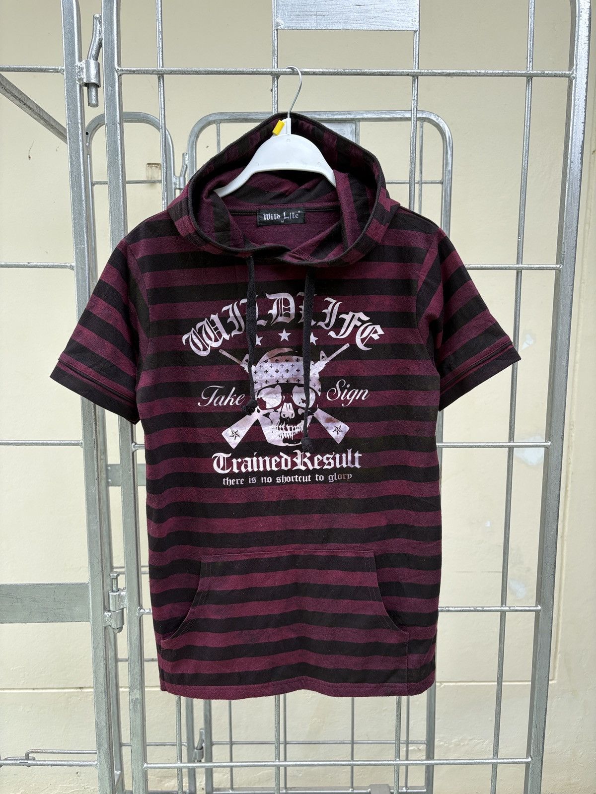 Japanese Brand Wild Life Y2K Punk strip hoodie tee Size M / US 6-8 / IT 42-44 - 1 Thumbnail