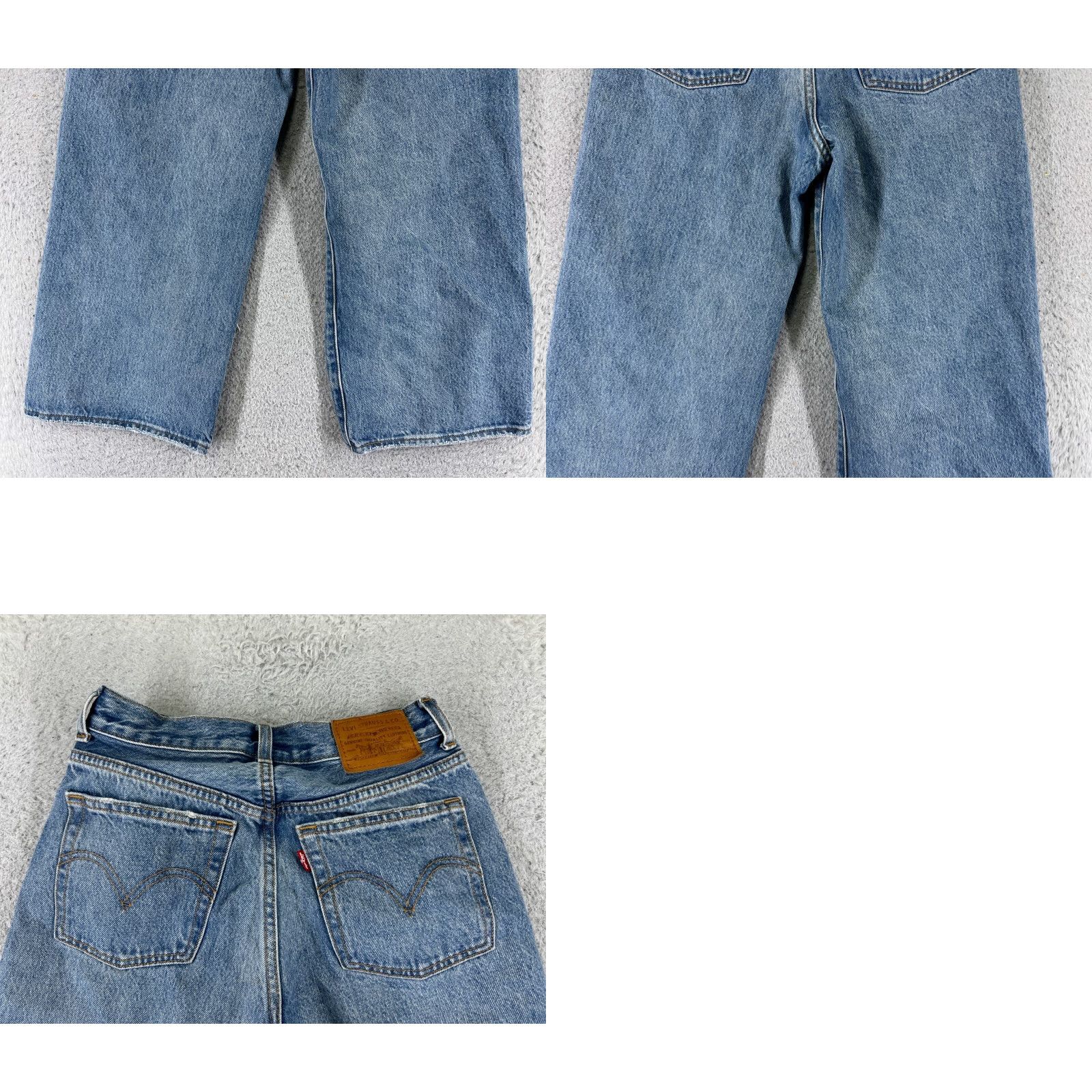 Levi's VINTAGE Levis Premium Jeans Womens 24 Blue Denim Distressed Wide-Leg Regular 5-Pocket Levi's Retro Baggy Stretch Size 42" / US 20 - 10 Thumbnail
