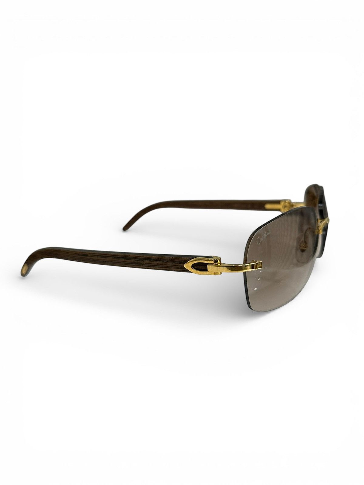 Cartier Cartier Brown Wood Frames *Custom Lenses* Size ONE SIZE - 2 Thumbnail