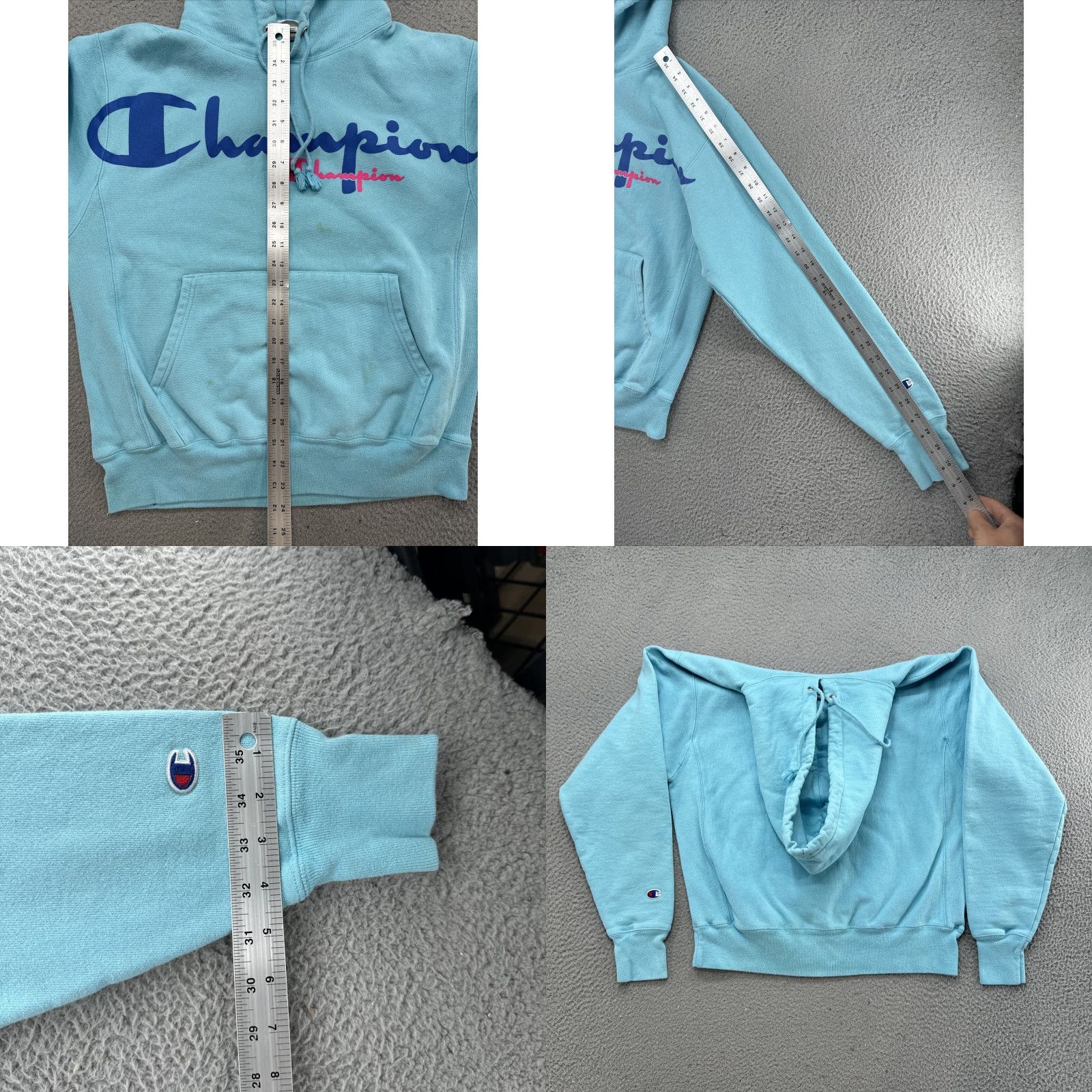 Champion VINTAGE Champion Hoodie Size M Spellout Reverse Weave Pullover Sweatshirt READ M Size US M / EU 48-50 / 2 - 8 Thumbnail