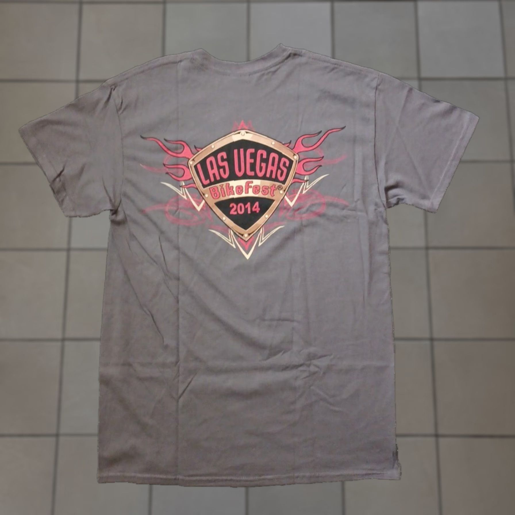 Gildan Gildan Ultra Cotton T-Shirt Mens Bike Fest Graphic Gray 2010s Las Vegas Motorcycle Front Back Short Sleeve Crew Neck Regular Size M Size US M / EU 48-50 / 2 - 1 Thumbnail