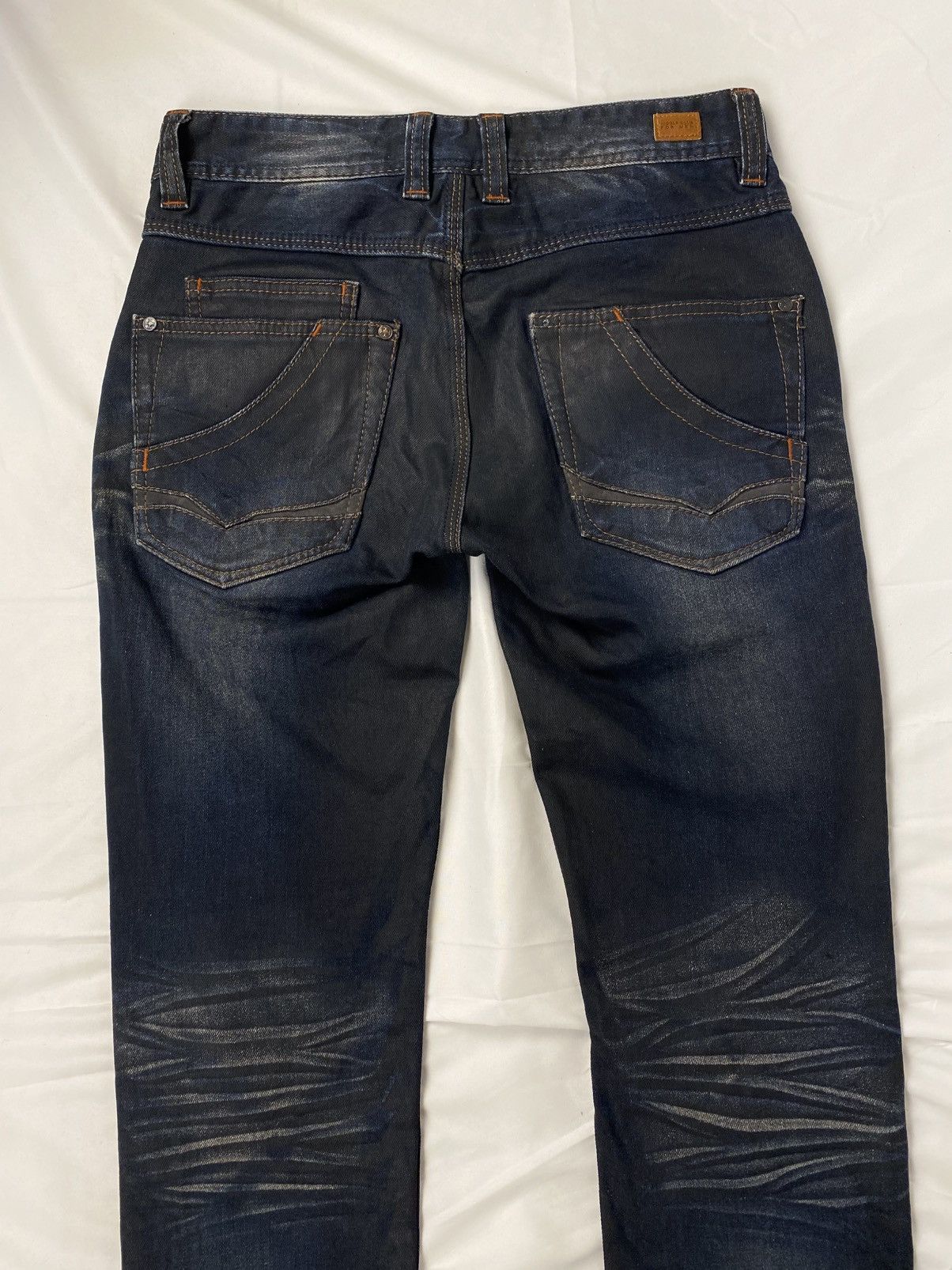 If Six Was Nine Rare 🔥 Nicole Club for Men Waxed Mud Wash Flared Denim Jeans Size US 30 / EU 46 - 15 Thumbnail