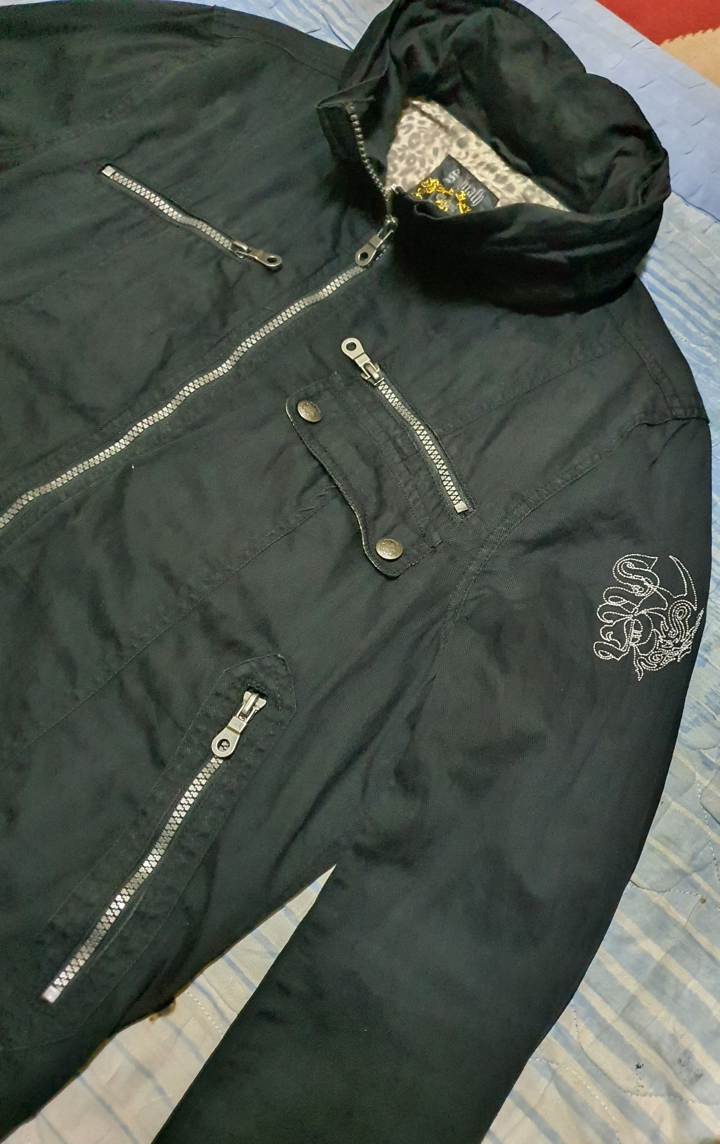 Japanese Brand Spinalh Embroidery Military Bomber Hooded Jacket (Black) Size US L / EU 52-54 / 3 - 3 Thumbnail