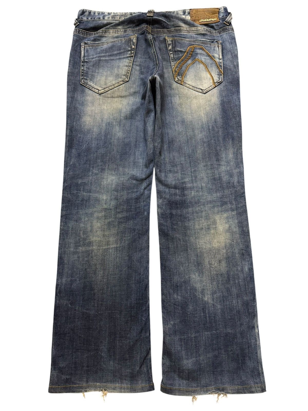 Japanese Brand Vintage Y2K Japanese Brand Blue Faded Wash Bleached Wide Leg Size US 35 - 2 Thumbnail