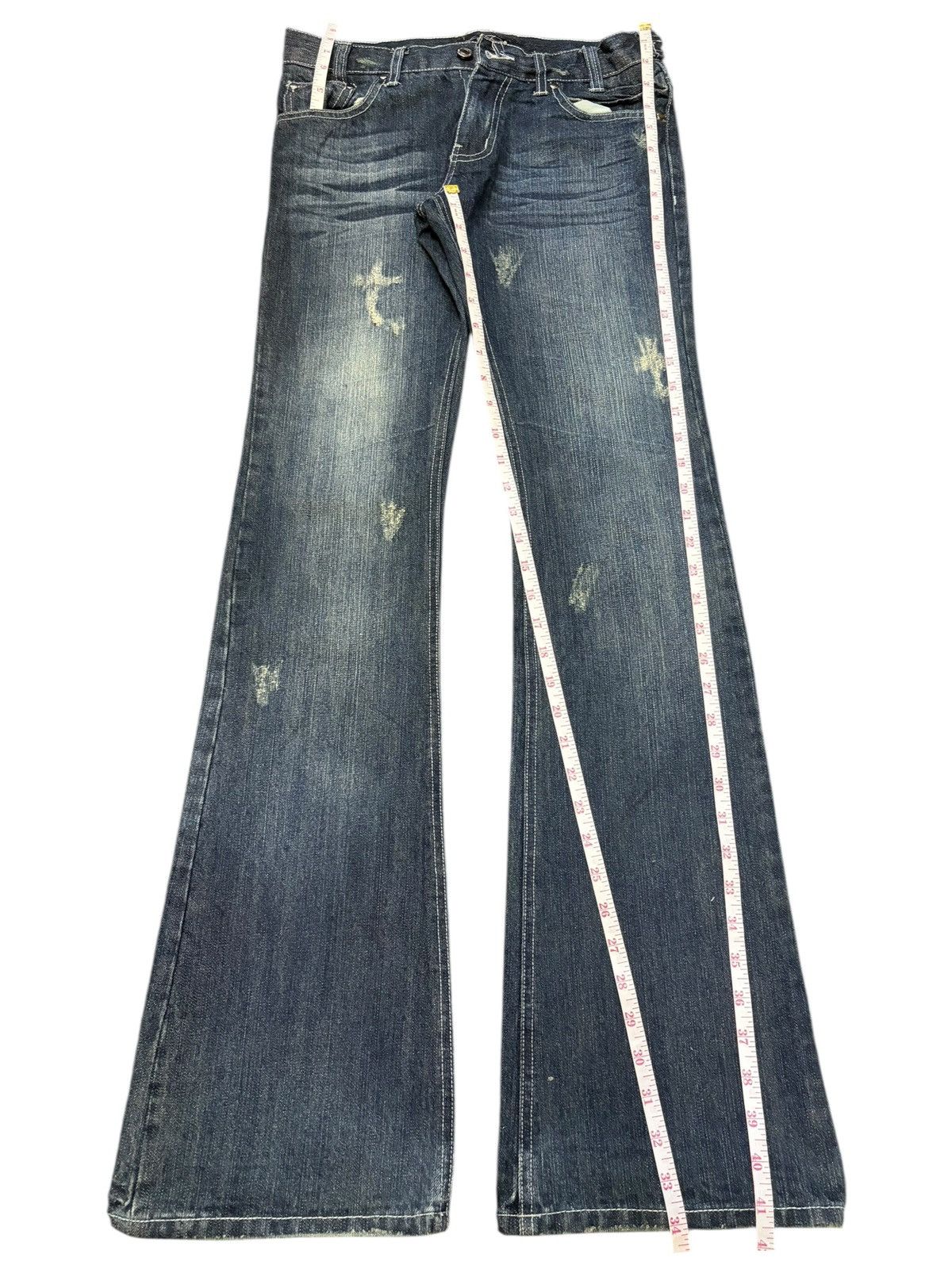 Hysteric Glamour Vintage Japanese Brand Buckle Back Low Rise Flare Jeans Size 28" / US 6 / IT 42 - 7 Thumbnail