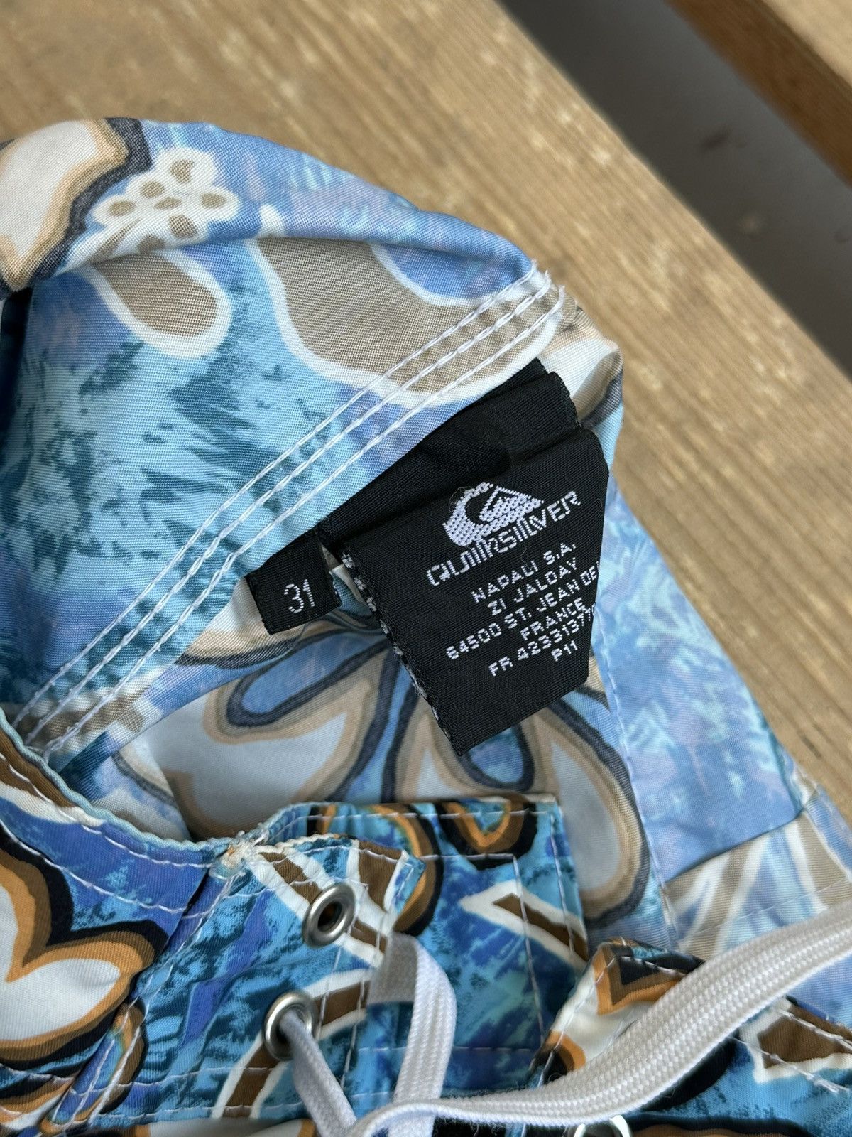 Quiksilver Vintage Quiksilver Floral Blue Beach Shorts Size US 31 - 7 Thumbnail
