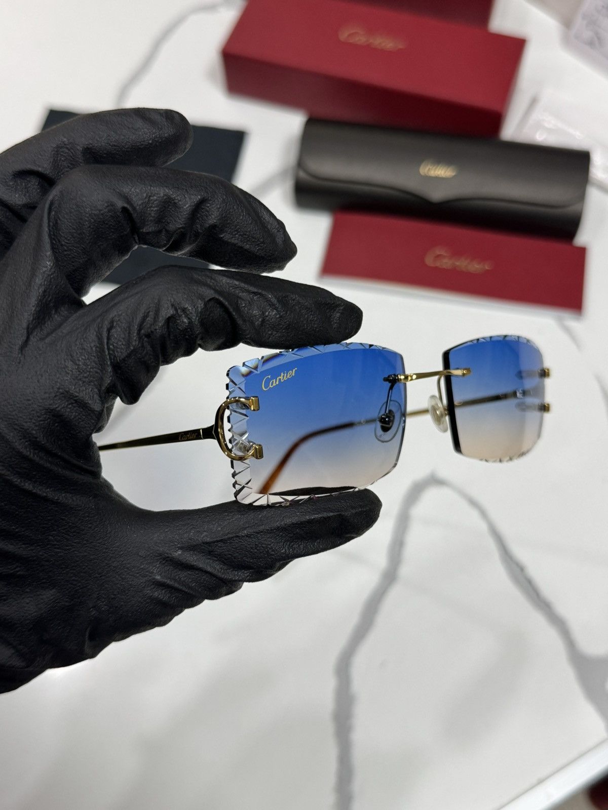 Cartier Cartier CT00920 001 Big C Frames w/ Custom Diamond Cut Lens Size ONE SIZE - 20 Thumbnail