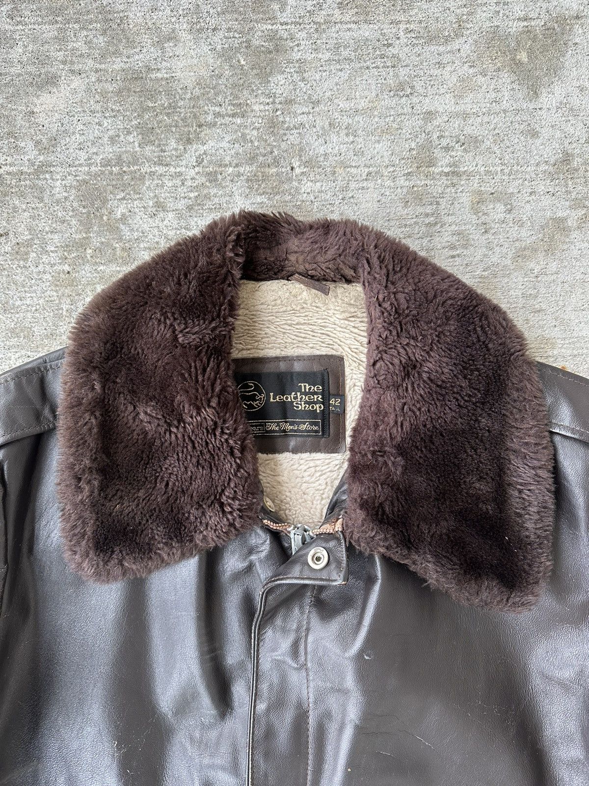 Genuine Leather 70s Shearling Fur-Lined Bomber Flight Jacket Size US L / EU 52-54 / 3 - 8 Thumbnail