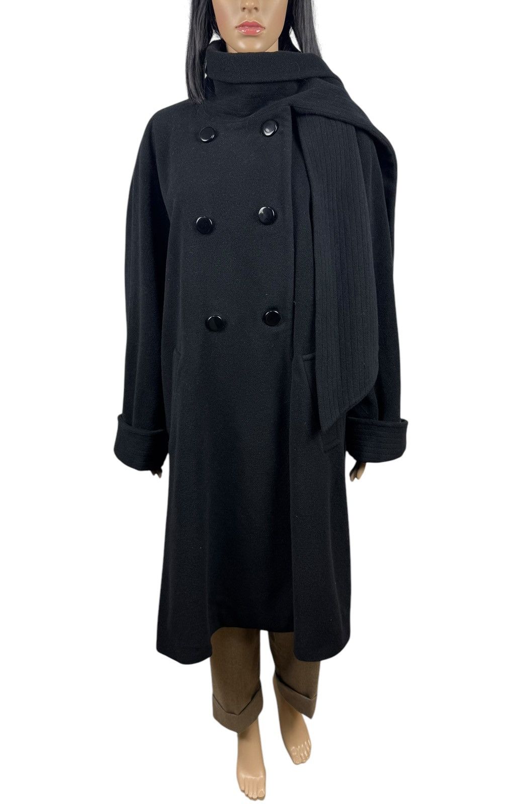 Escada Escada By Margaretha Ley Wool Overcoat Scarf Decor DE40 IT46 Size L / US 10 / IT 46 - 11 Thumbnail