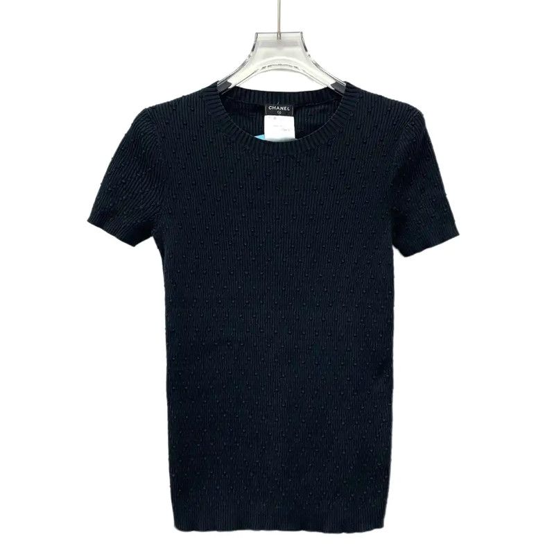 Chanel Chanel Black Cotton Women's T-Shirt 0089 Size S / US 4 / IT 40 - 1 Thumbnail