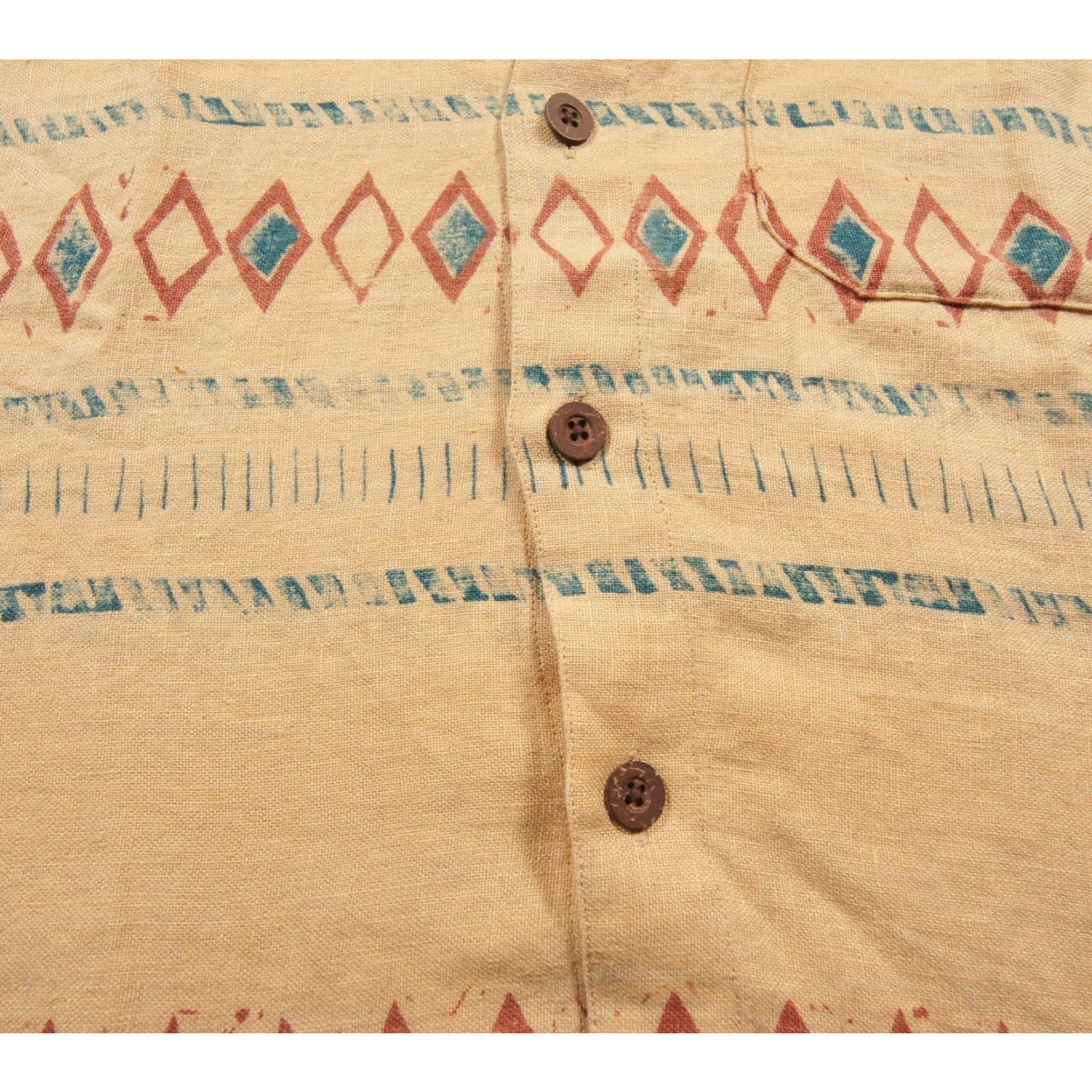 The Territory Ahead The Territory Ahead Shirt Mens Medium Yellow Button Down Linen Southwestern Size US M / EU 48-50 / 2 - 4 Thumbnail