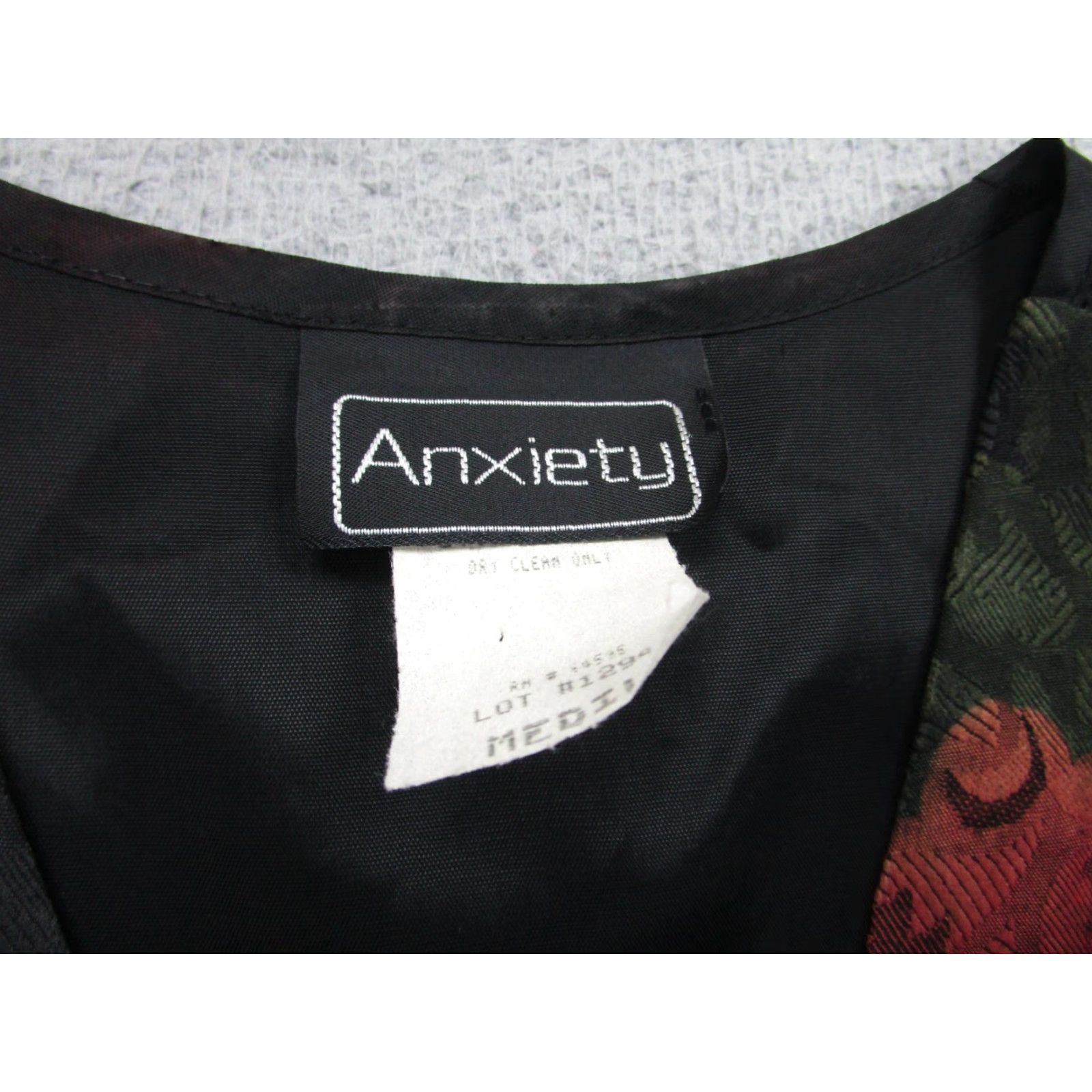 Vintage Anxiety Vest Womens M Black Floral Rose Tapestry Button Up USA Boho Party 90s Size M / US 6-8 / IT 42-44 - 5 Thumbnail