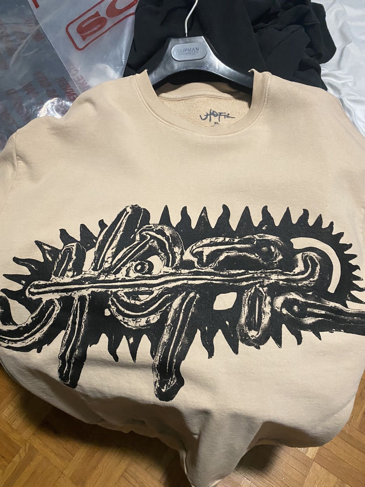 image of Travis Scott Utopia A3 Crewneck in Beige, Men's (Size XL)