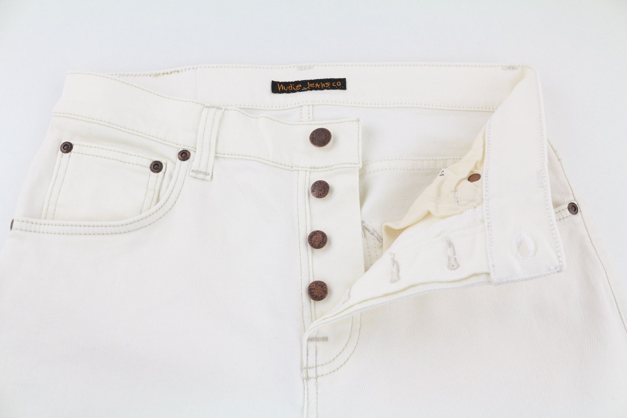 Nudie Jeans SLEEPY SIXTEN W28/L30 Relaxed Ecru Jeans 80602 Size US 28 / EU 44 - 4 Thumbnail