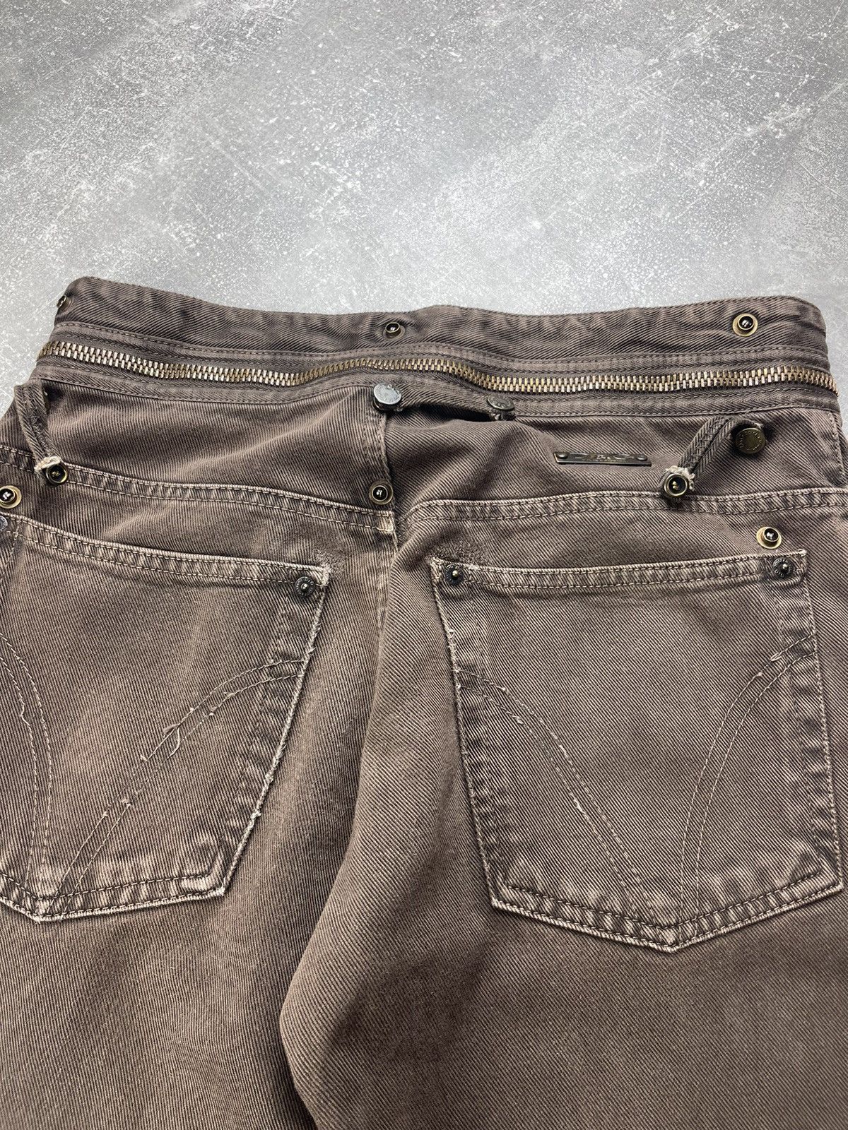 Dolce & Gabbana Dolce&Gabbana Archives 00s Brown Zipers Flared Jeans Size US 32 / EU 48 - 4 Thumbnail