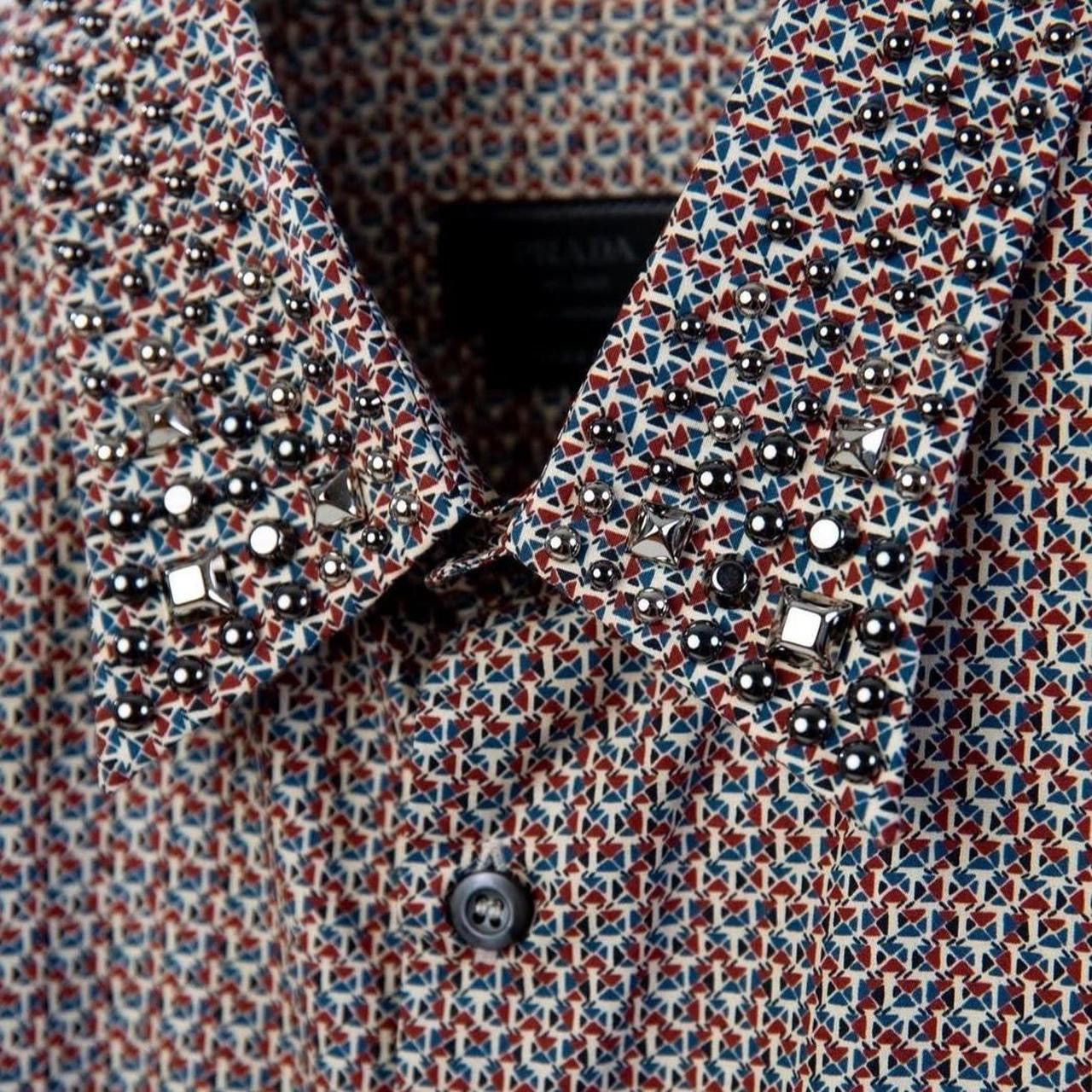 Prada Studded Collar Retro Shirt