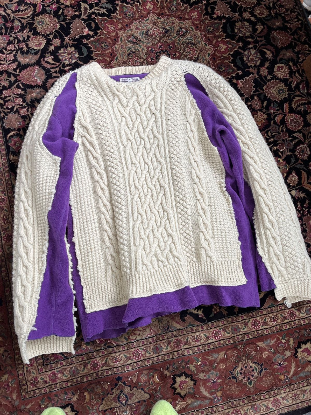 Needles Rebuild by Needles Fisherman Sweater “White/Purple” Size US XL / EU 56 / 4 - 1 Thumbnail