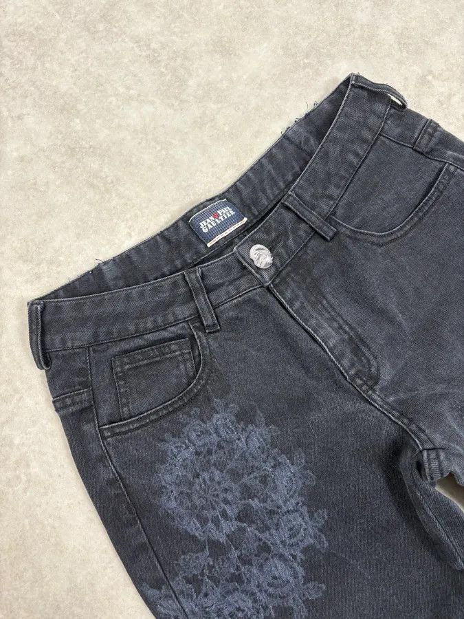 Jean Paul Gaultier 2000s Jean Paul Gaultier Fossils Deep Blue Denim Jeans Size 24" / US 00 / IT 34 - 6 Thumbnail