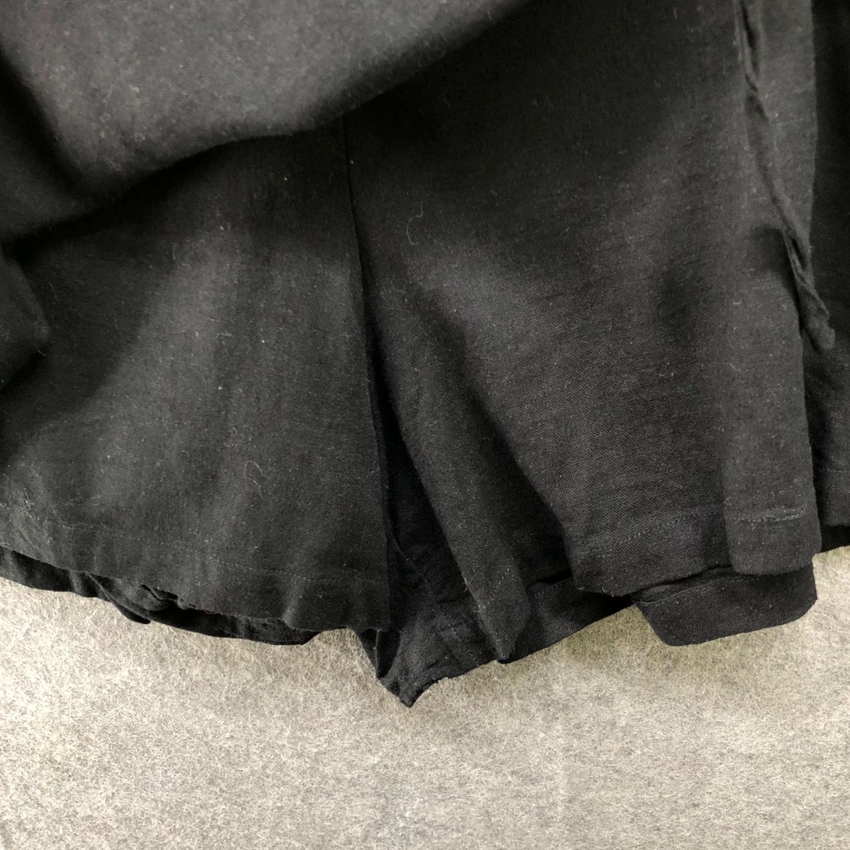 Vintage Eloquii Skirt Womens 20 Black Wrap Skort Side Zip Asymmetric Linen Blend Size 42" / US 20 - 4 Thumbnail