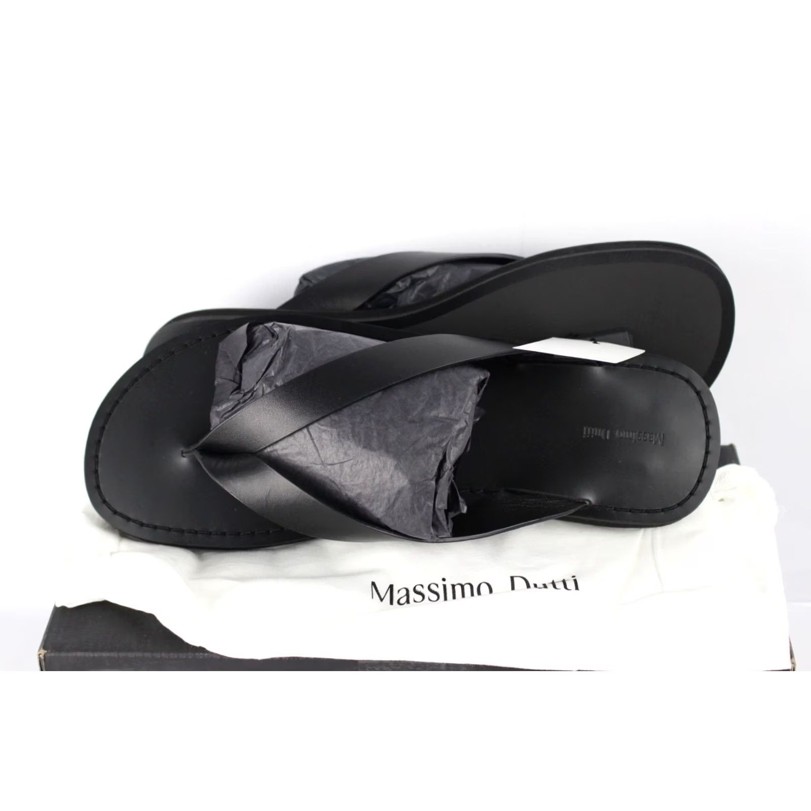 Massimo Dutti Massimo Dutti Women's Sandals Thong Flip Flop Size 11 Black W/Bag Made In Spain Size ONE SIZE - 3 Thumbnail